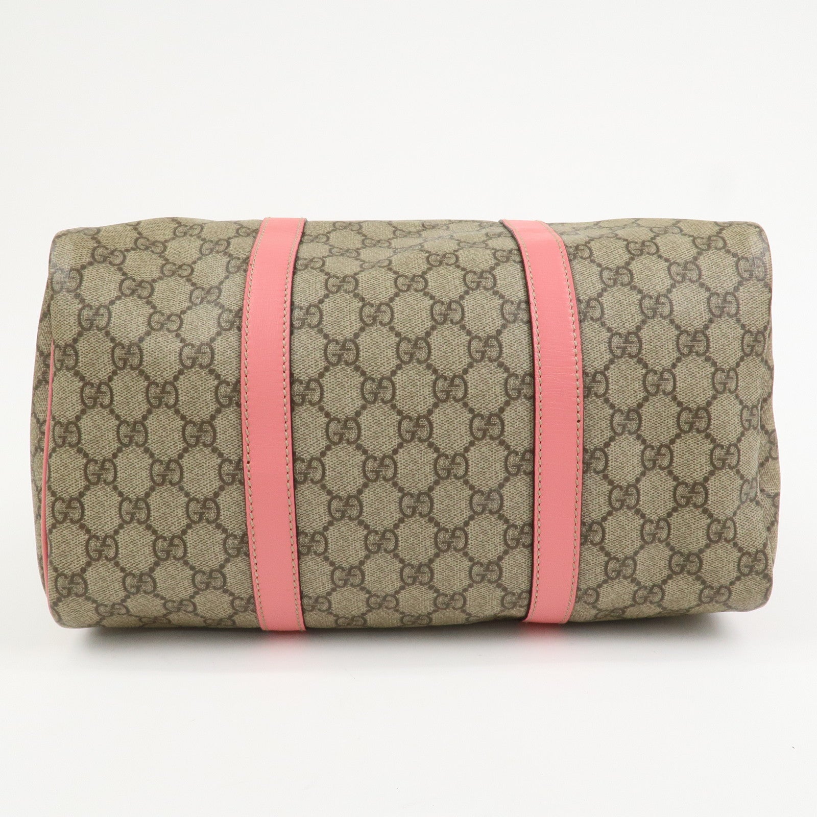 GUCCI GG Supreme Leather Boston Bag Hand Bag Beige Pink 193603