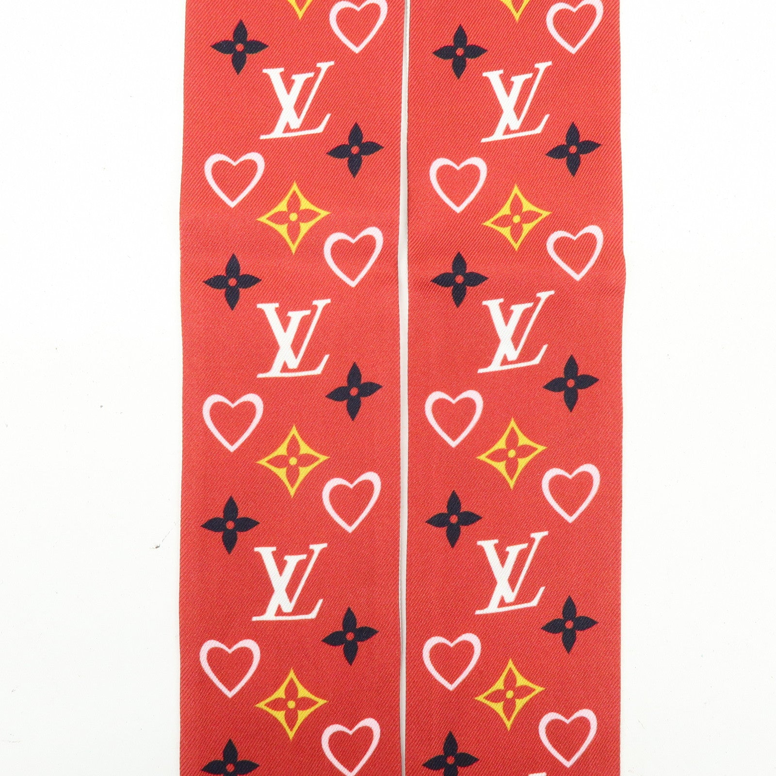 Louis Vuitton Bandeau BB My Tour LV Silk 100% Scarf Red M78117