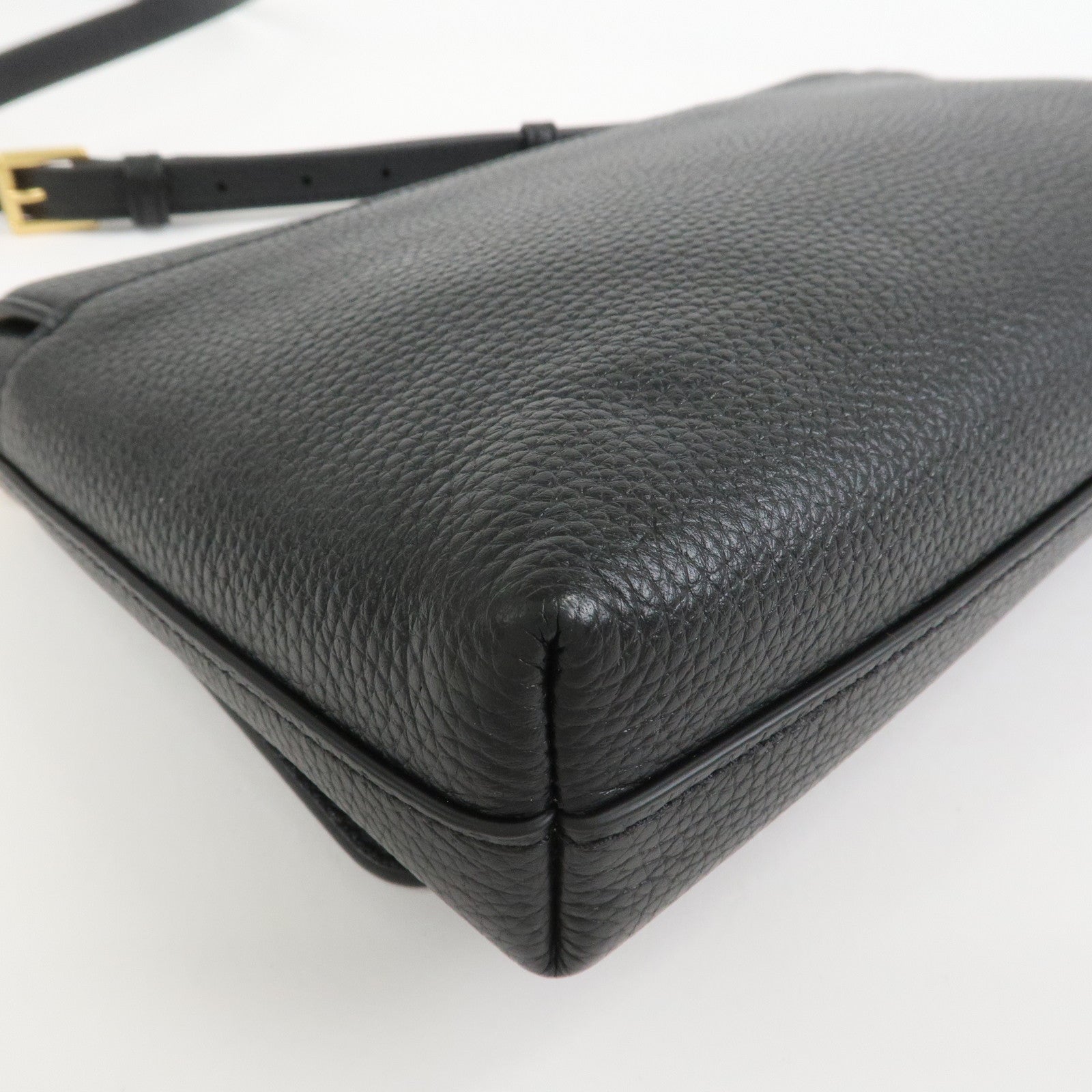 TORY BURCH Logo Leather Shoulder Bag Black