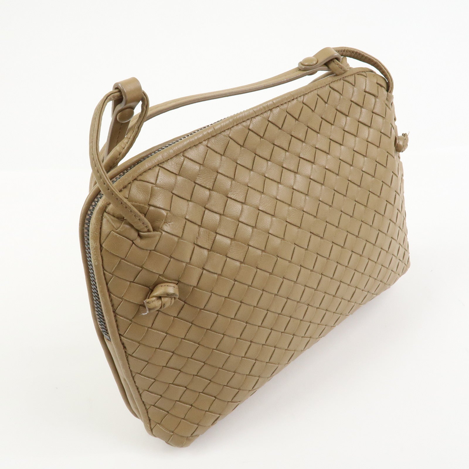 BOTTEGA VENETA Intrecciato Leather Shoulder Bag Light Brown