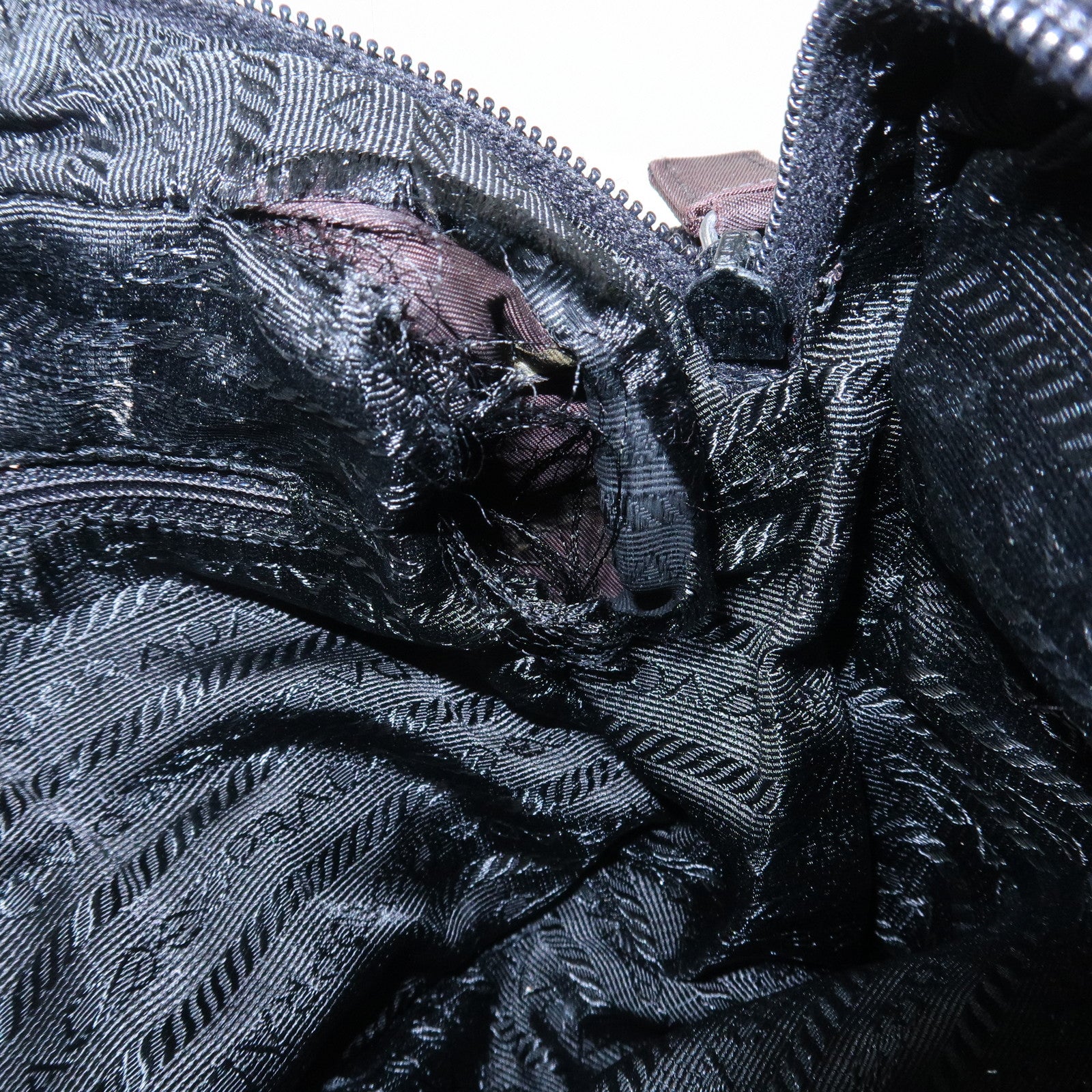 PRADA Triangle Logo Nylon Shoulder Crossbody Bag Brown BT0167