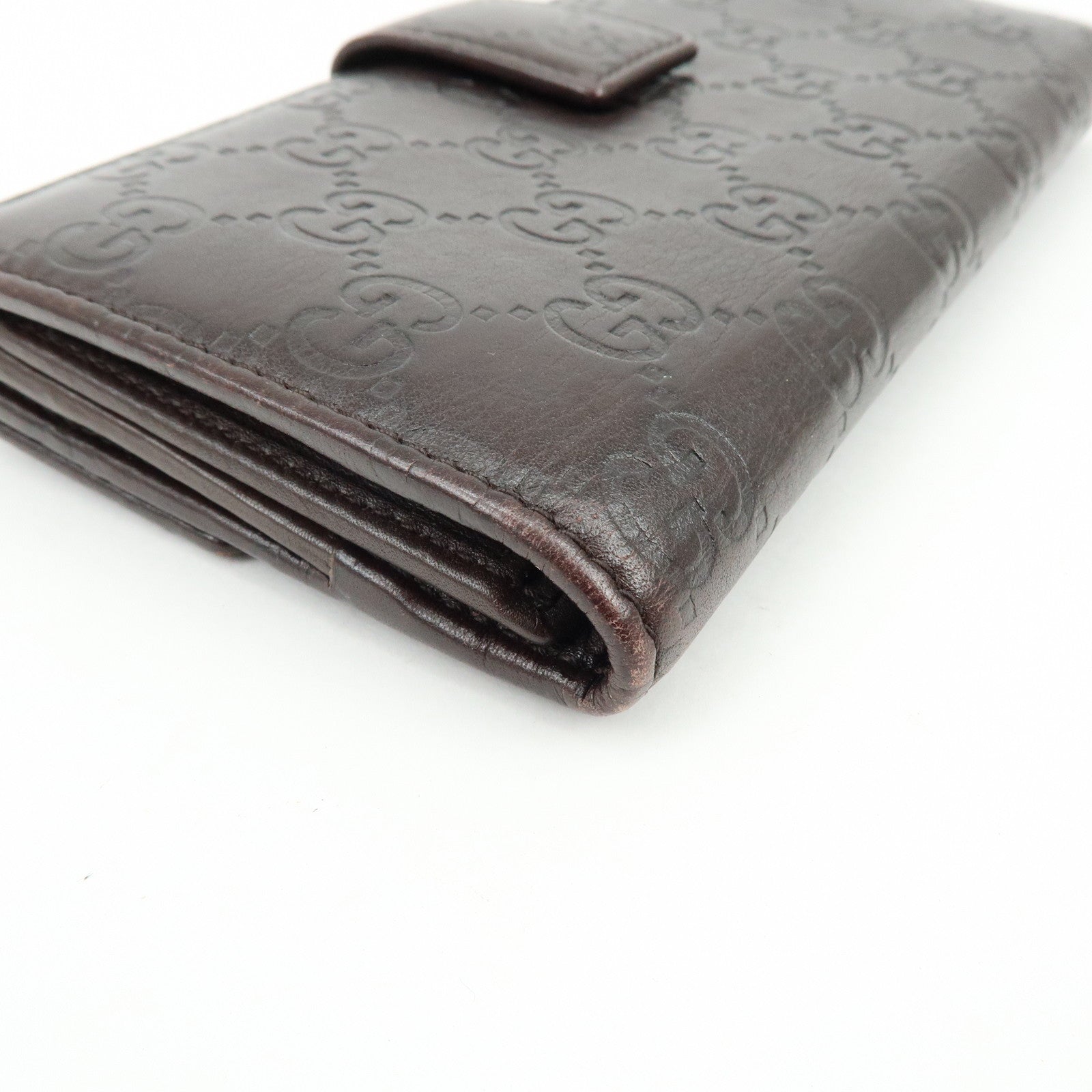GUCCI Guccissima Leather Long Wallet Dark Brown 112715