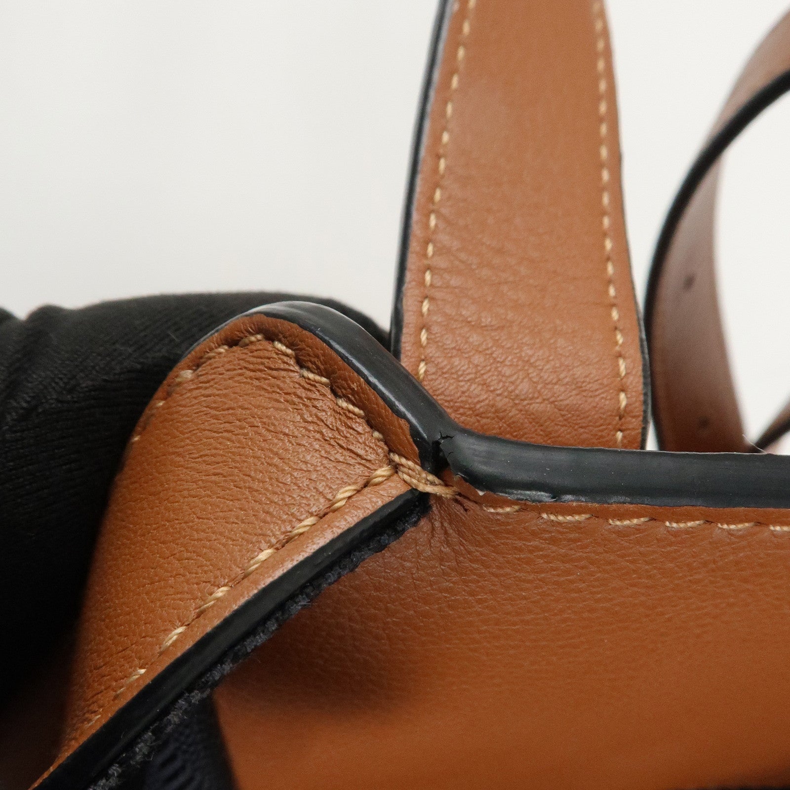LOEWE Leather Hammock Bag Small Shoulder Bag Hand Bag Brown Used