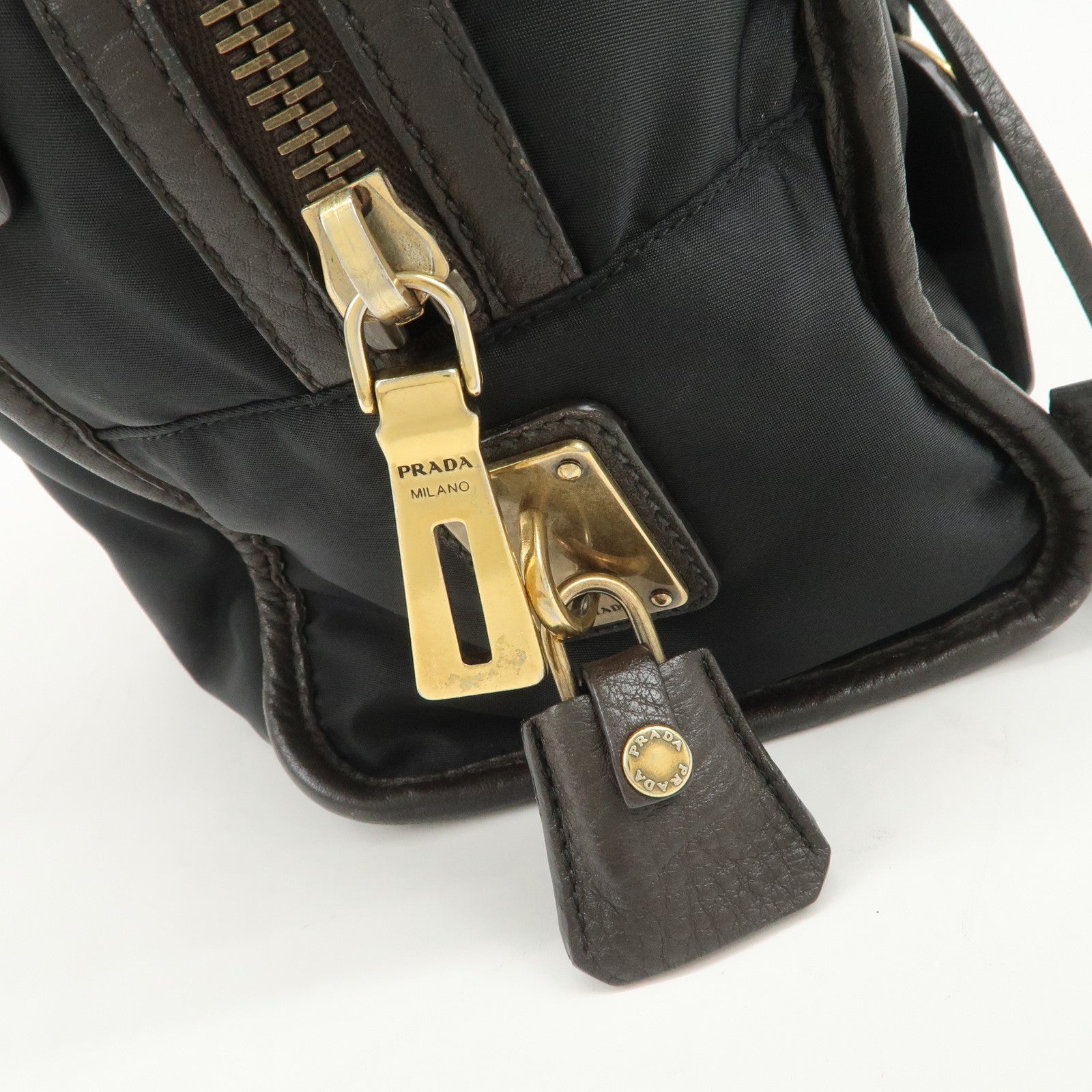 PRADA Nylon Jacquard Leather 2Way Bag Boston Shoulder Bag BL0769
