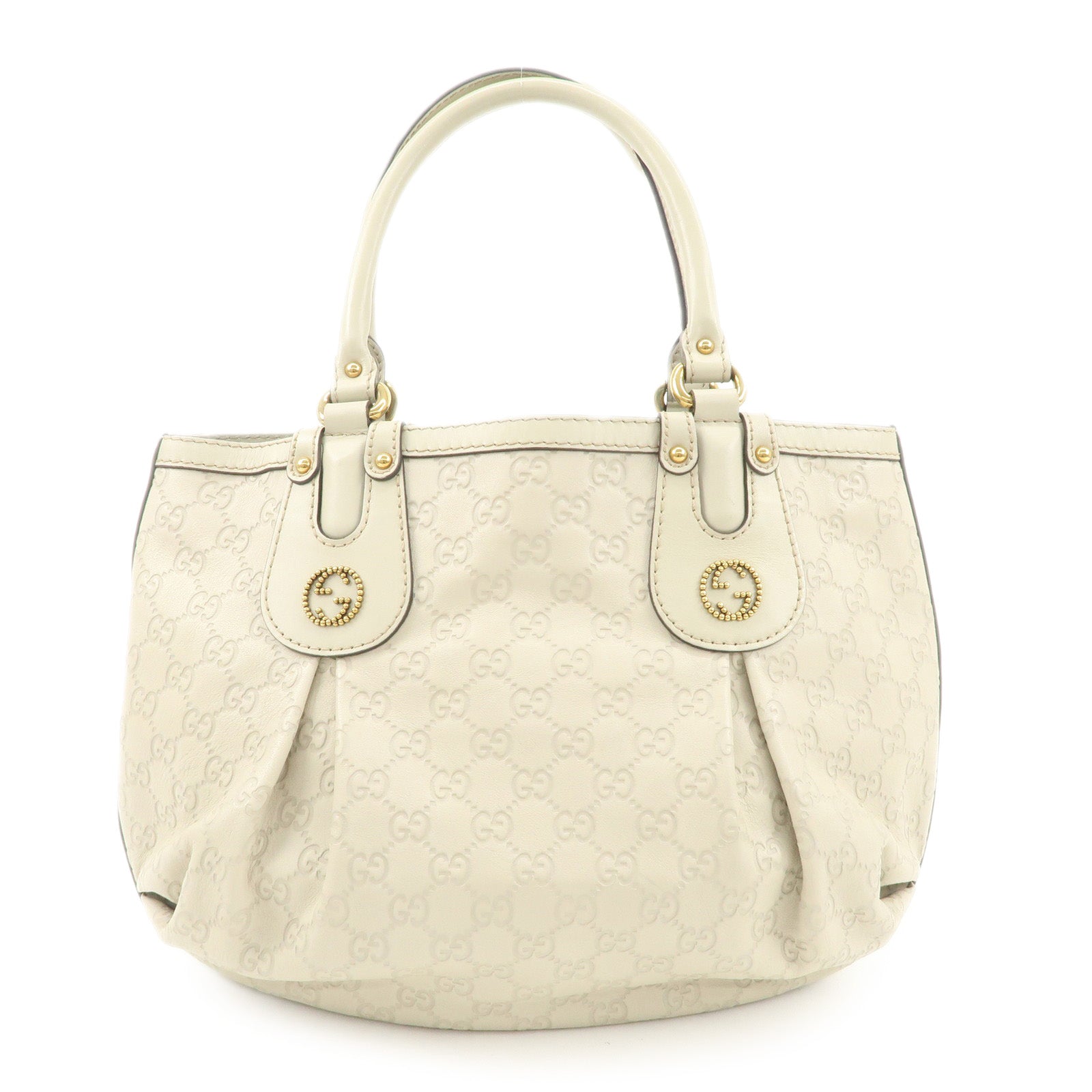GUCCI Scarlett Guccissima Leather Tote Bag Hand Bag Beige 269953 Used
