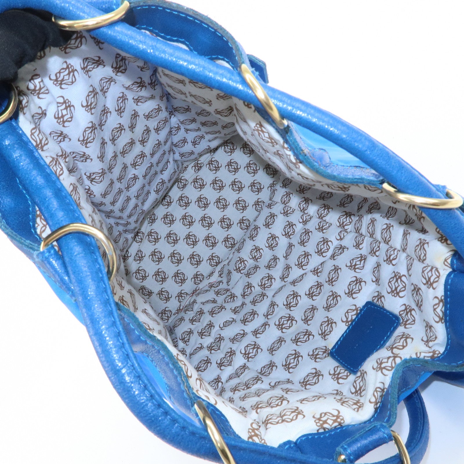 LOEWE Anagram Logo Nylon Leather Backpack Rucksack Blue