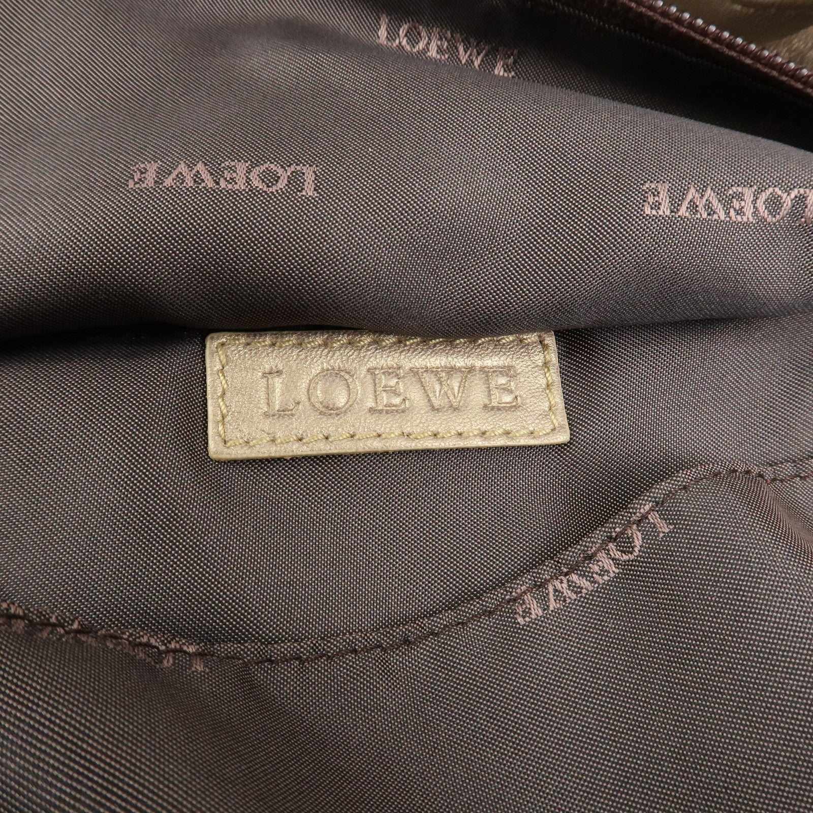 LOEWE Anagram Logo Nappa Aire Nappa Leather Hand Bag Gold