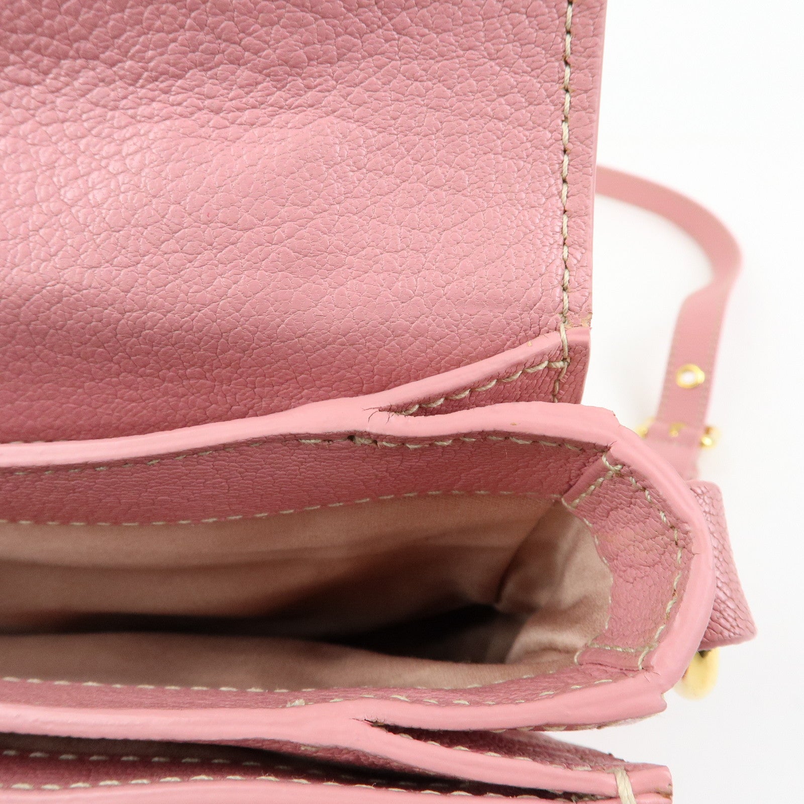 MIU MIU Madras Leather Top Handle 2Way Bag Hand Bag Pink RN0717