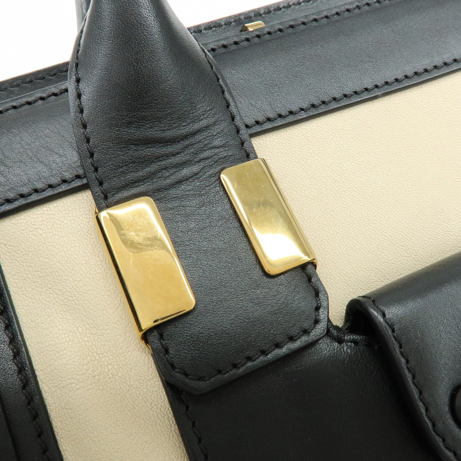 Chloe Leather Alice Mini Bag 2Way Bag Shoulder Hand Bag Black Ivory