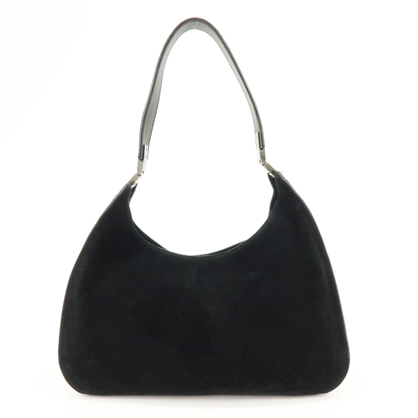 GUCCI Suede Leather Shoulder Bag Hand Bag Black 001・3767