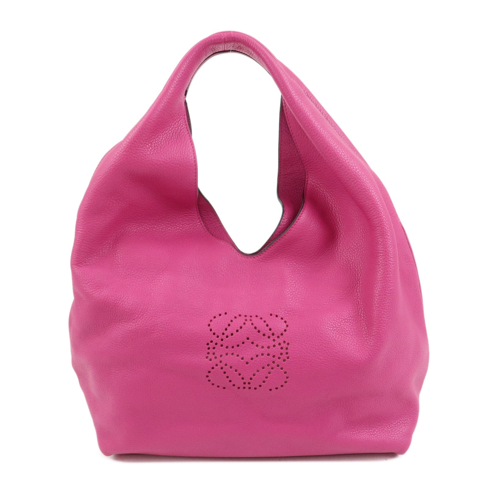 LOEWE Logo Dunas Anagram Leather Hand Bag Shoulder Bag Pink