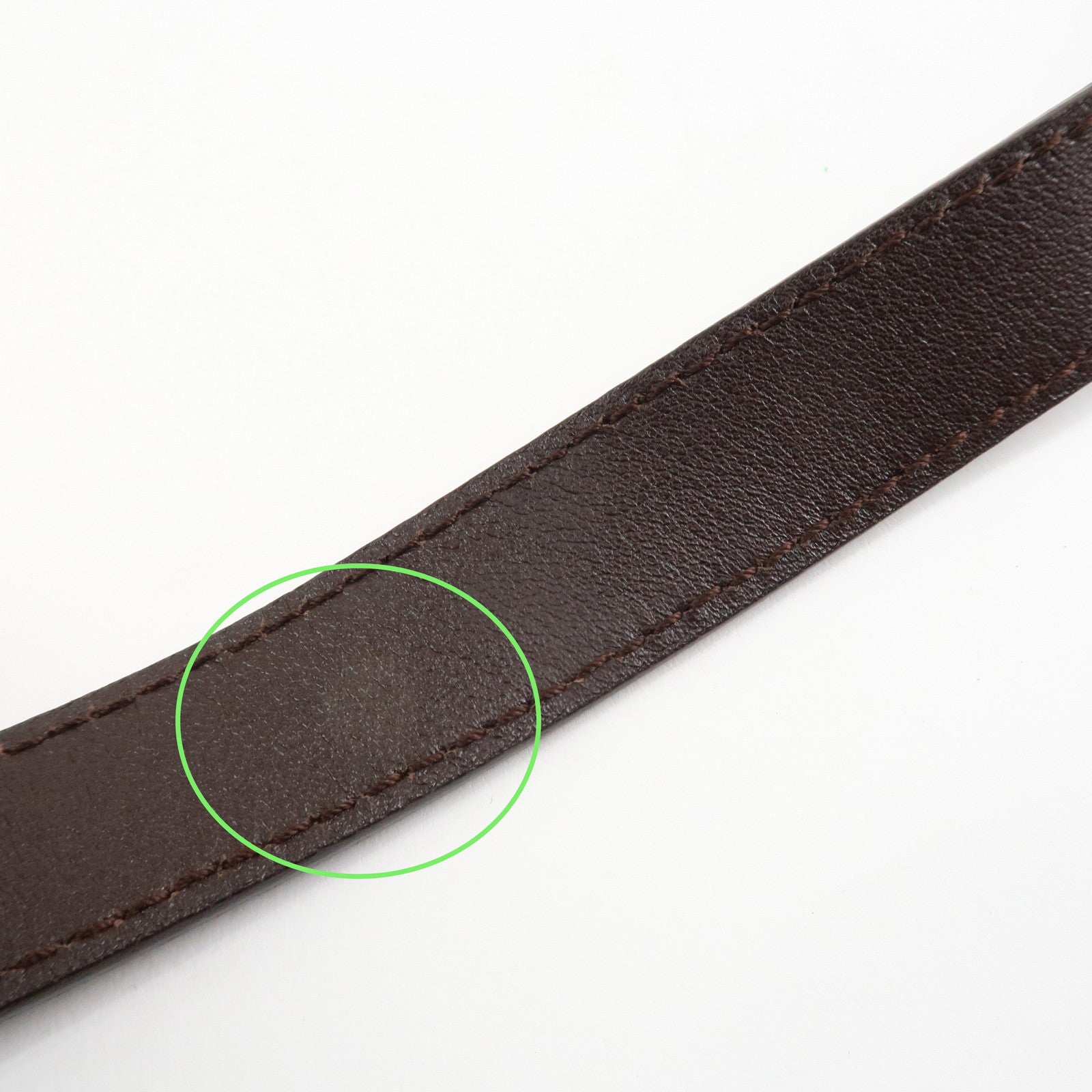 BVLGARI Logo Mania Leather Canvas Shoulder Bag Khaki Dark Brown Used