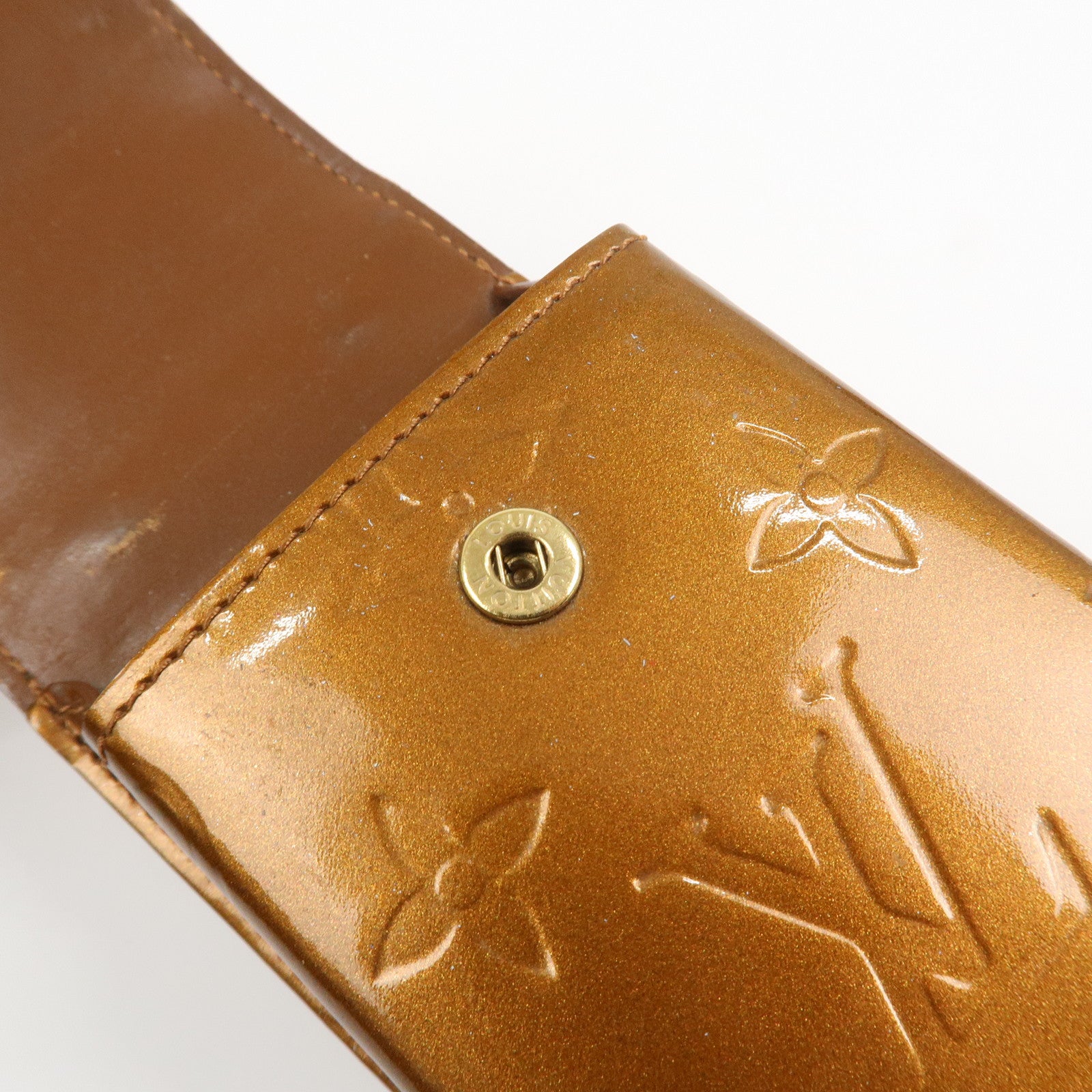 Louis Vuitton Monogram Vernis Leather Cigarette Case Bronze M91156