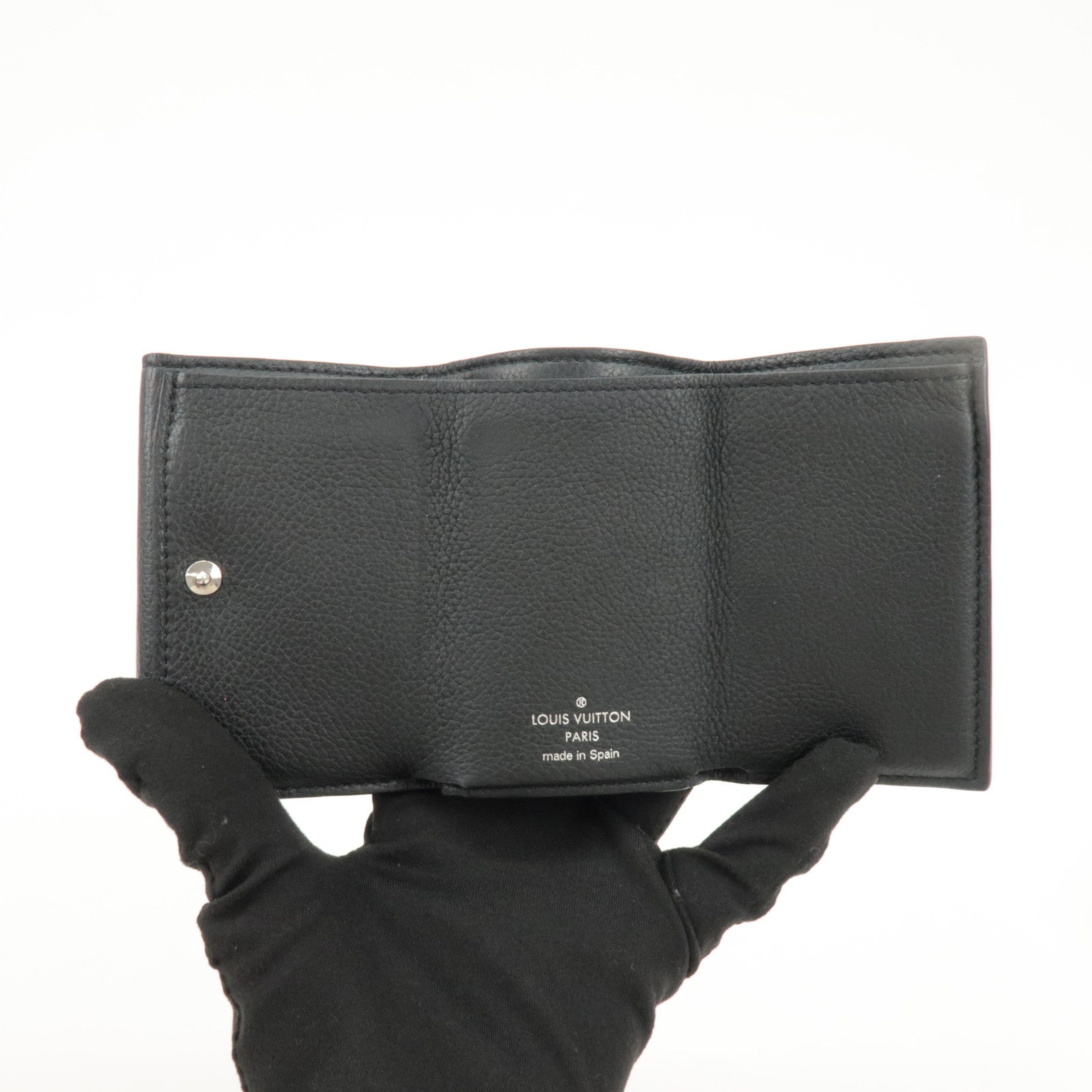 Louis Vuitton Leather Portefeuille Lock Mini Compact Wallet M63921 Used