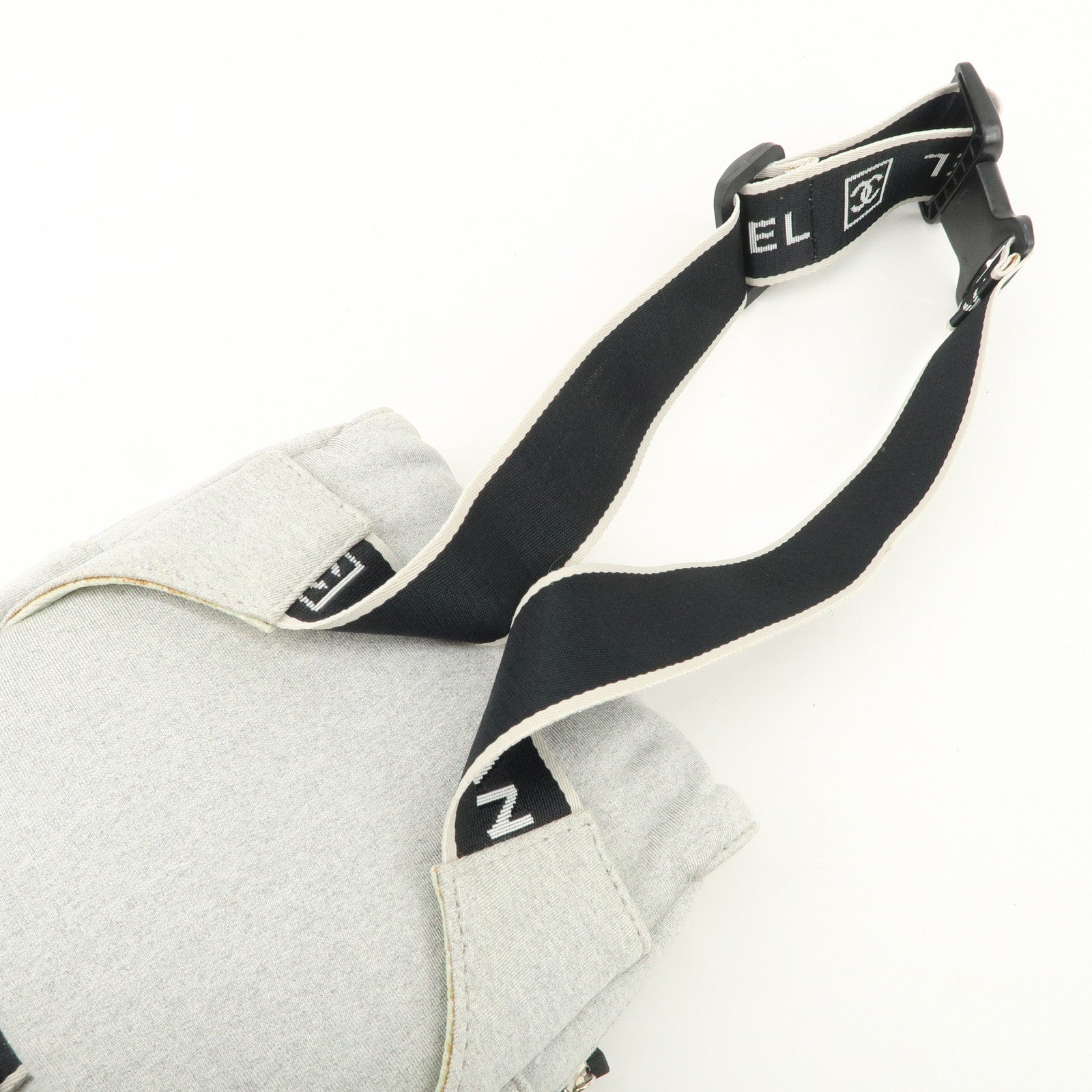 CHANEL Sport Line Cotton Jersey Waist Bag Body Bag Grey