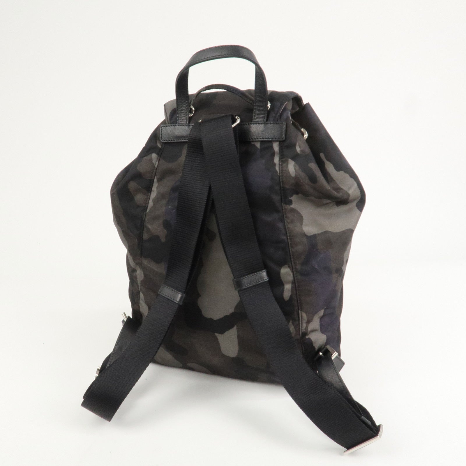PRADA Triangle Logo Nylon Camouflage Backpack Ruck Sack BZ0032