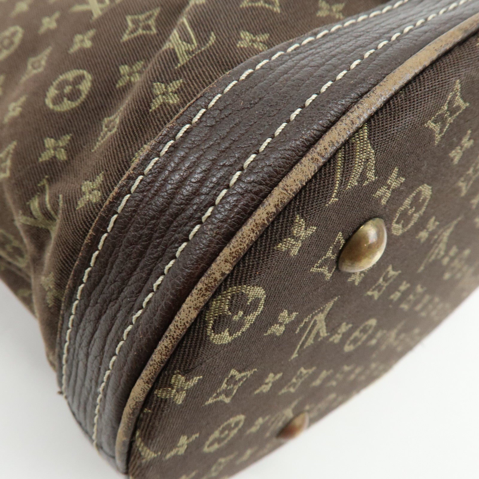 Louis Vuitton Monogram Mini Lin Bucket PM Tote Bag Ebene M95226