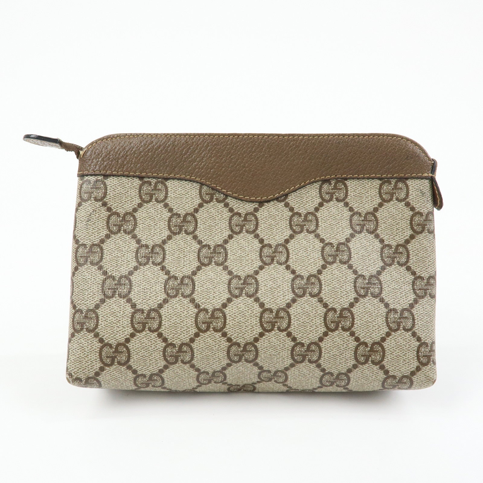 GUCCI Old Gucci GG Supreme PVC Leather Cosmetic Pouch 89.01.020