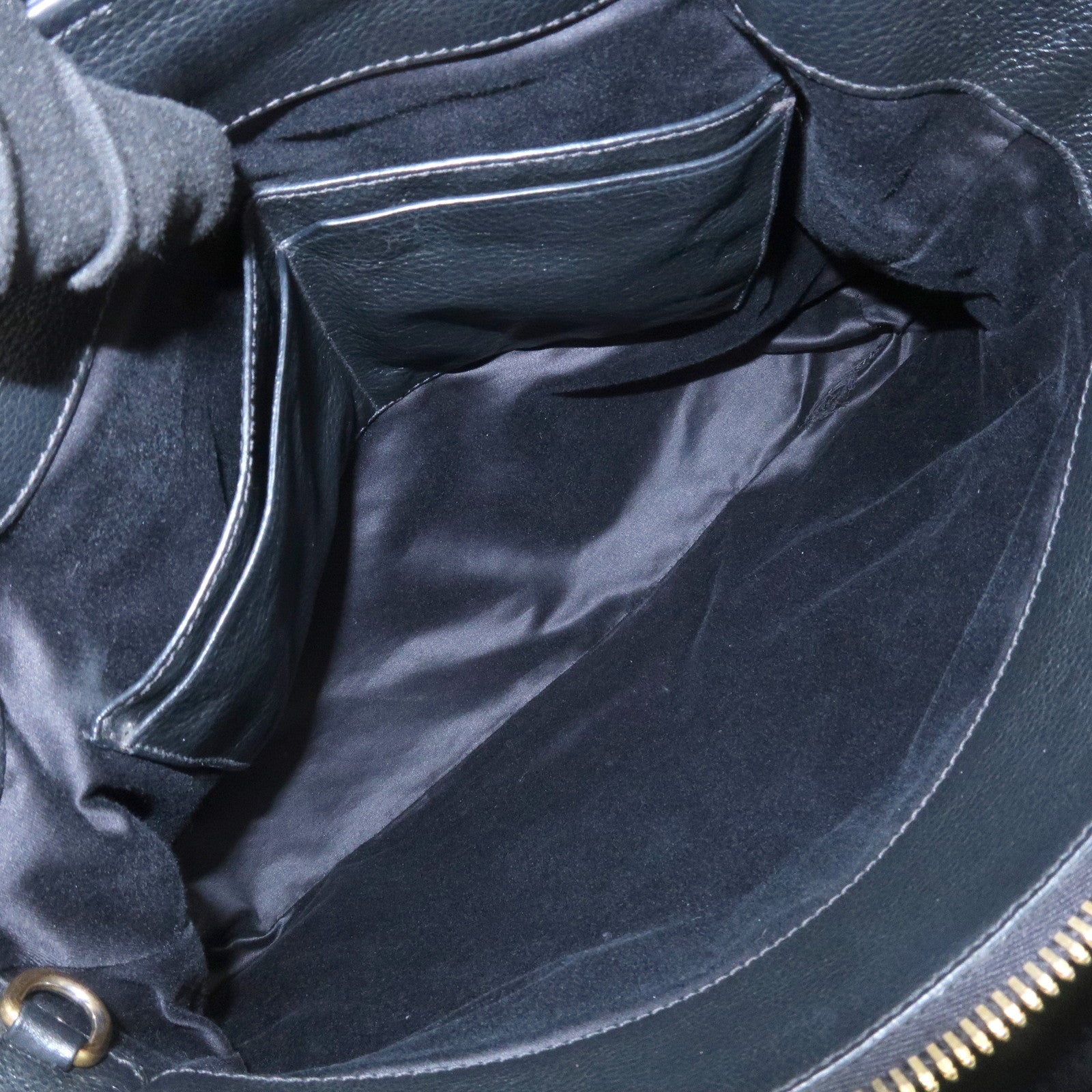 MIU MIU Logo Leather 2Way Bag Shoulder Bag Hand Bag Black RR1901