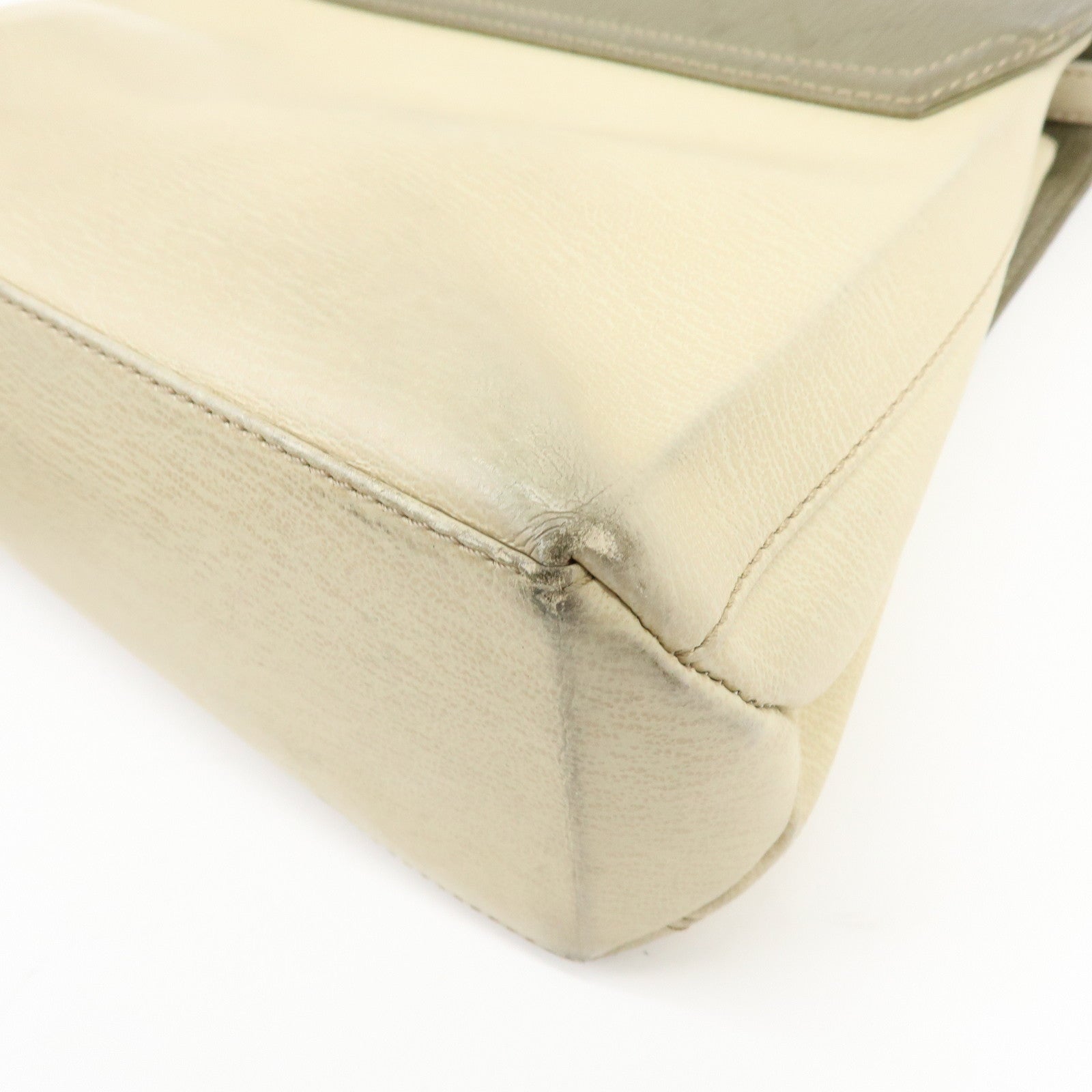 LOEWE Velazquez Leather Suede 2Way Bag Hand Bag Shoulder Bag Ivory