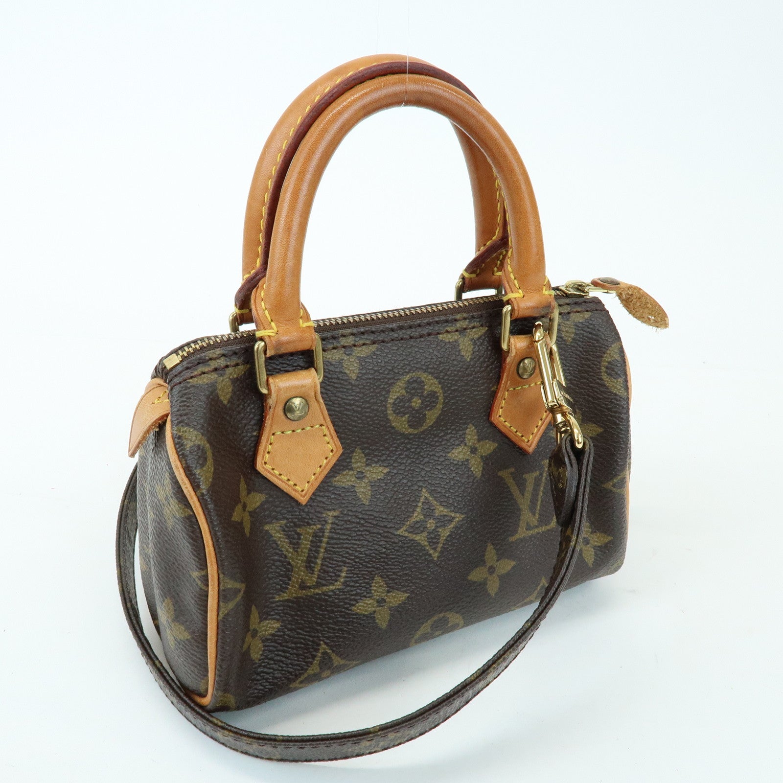 Louis Vuitton Monogram Mini Speedy Hand Shoulder Bag Brown M41534