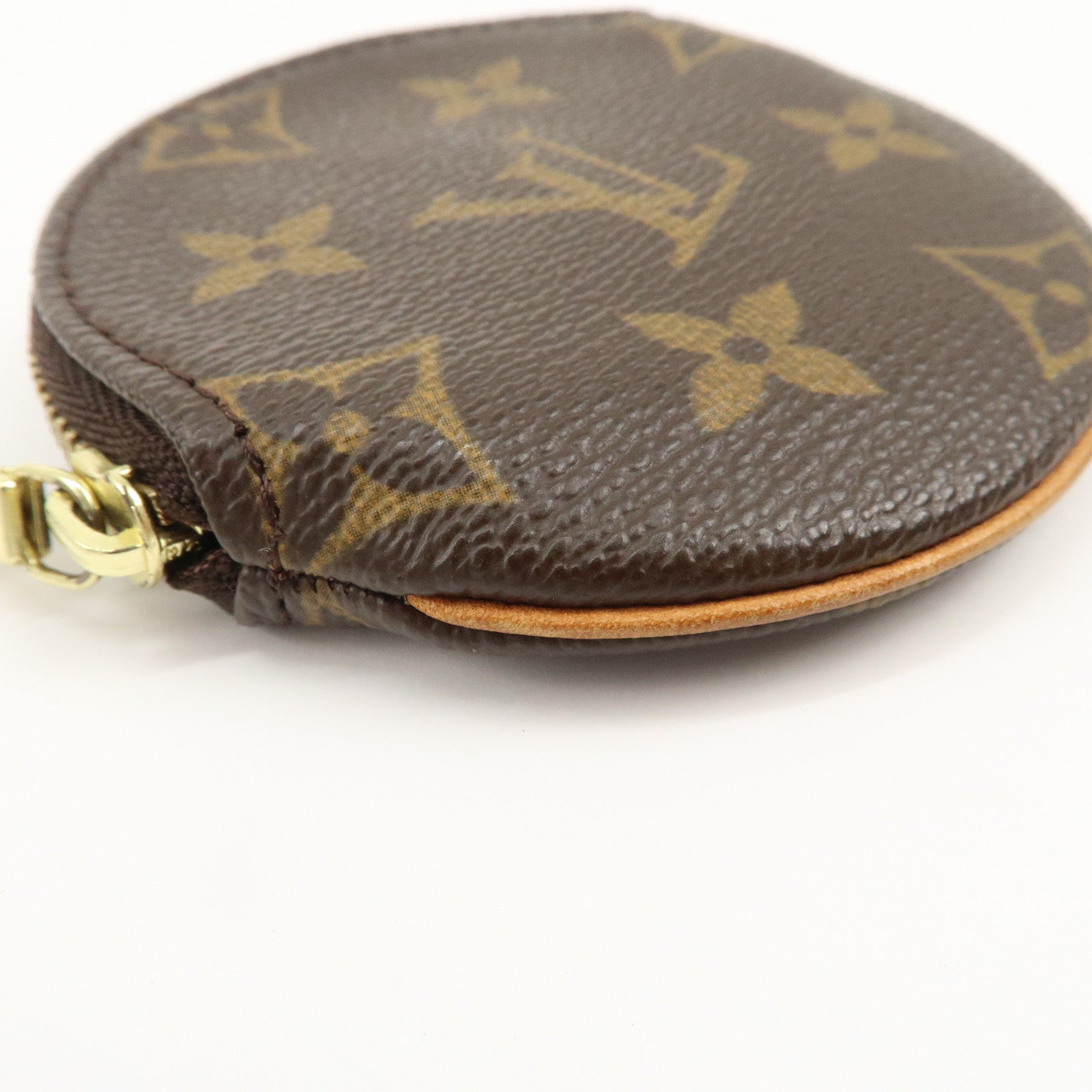 Louis Vuitton Monogram Porte Monnaie Rond Coin Case Brown M61926 Used