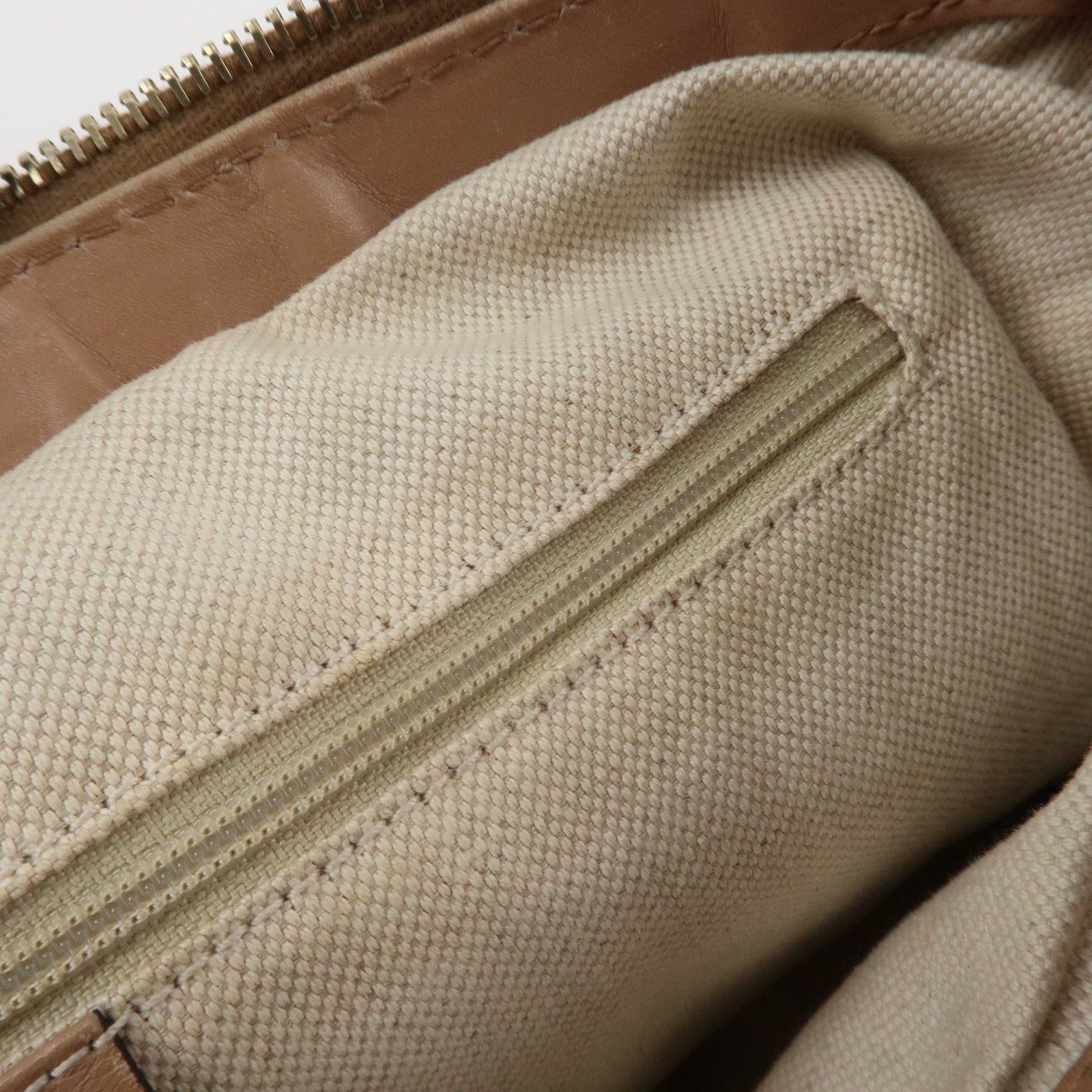 GUCCI Sukey Canvas Leather Shoulder Bag Beige Pink Gold HDW 232955 Used