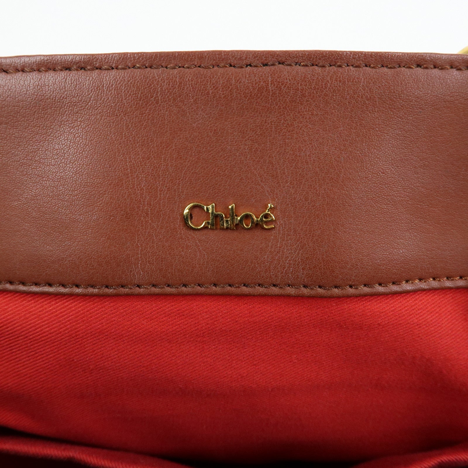 Chloe Eden Leather Tote Bag Shoulder Bag Tassel Charm Brown