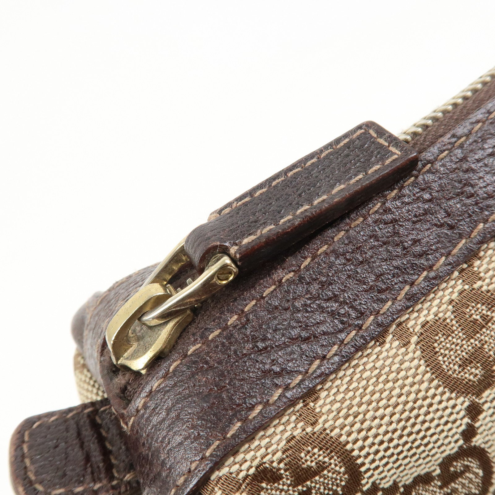 GUCCI Abbey GG Canvas Leather Mini Boston Bag Brown Beige 130942