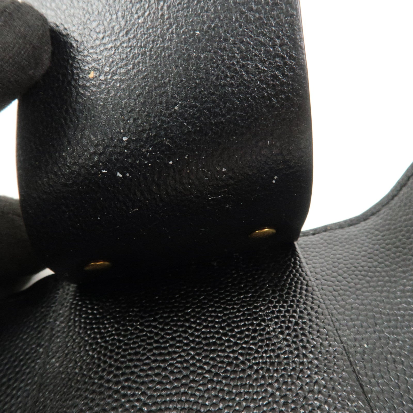 SAINT LAURENT PARIS Leather Key Case Key Holder Black 580656