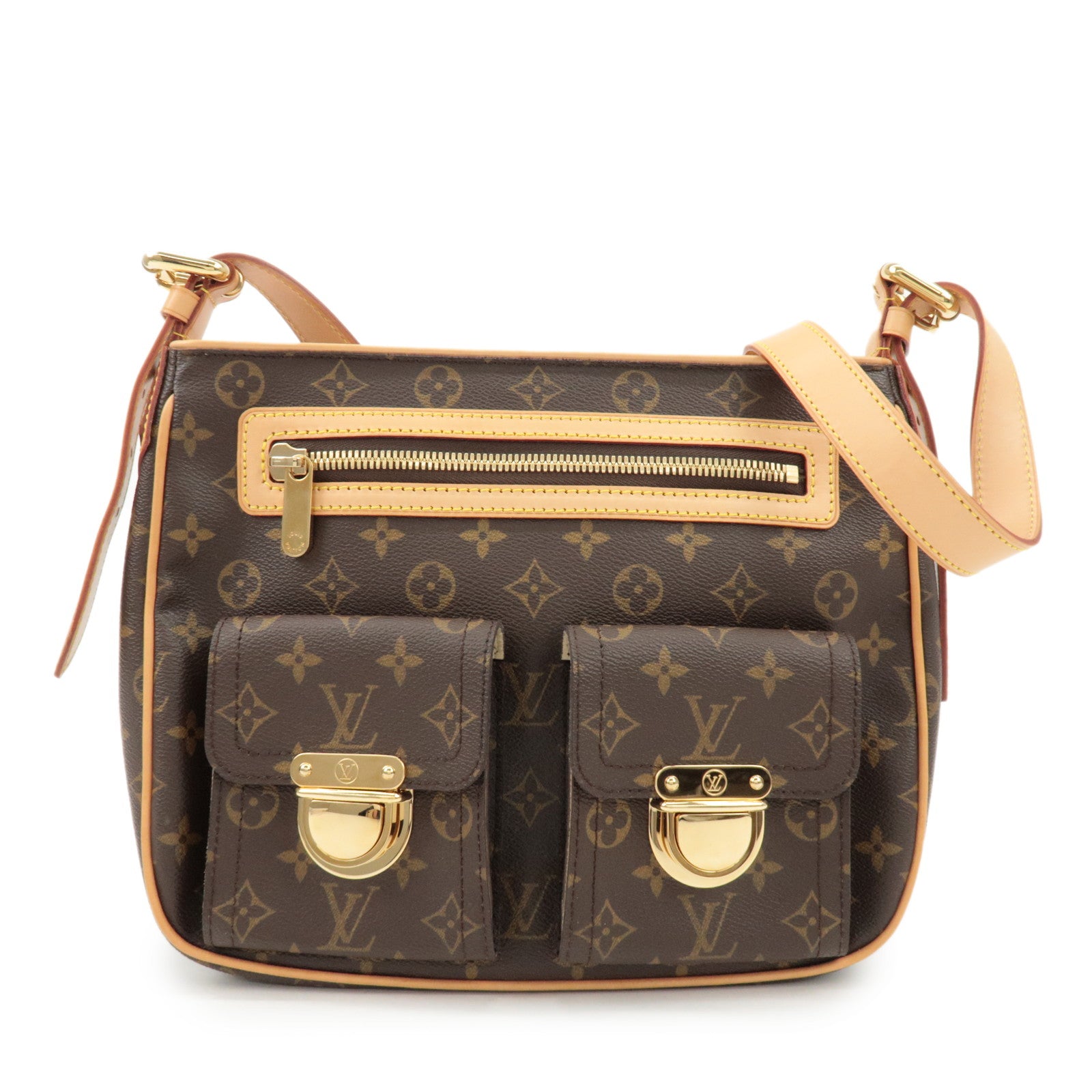 Louis Vuitton Monogram Hudson GM Shoulder Bag Brown M40045 Used