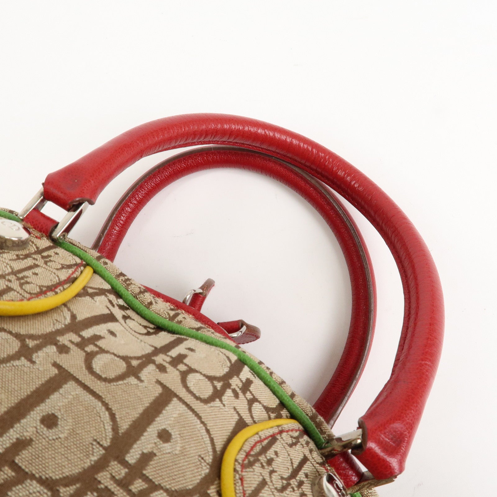 Christian Dior Rasta Trotter Canvas Boston Bag Beige 08RU0064 Used