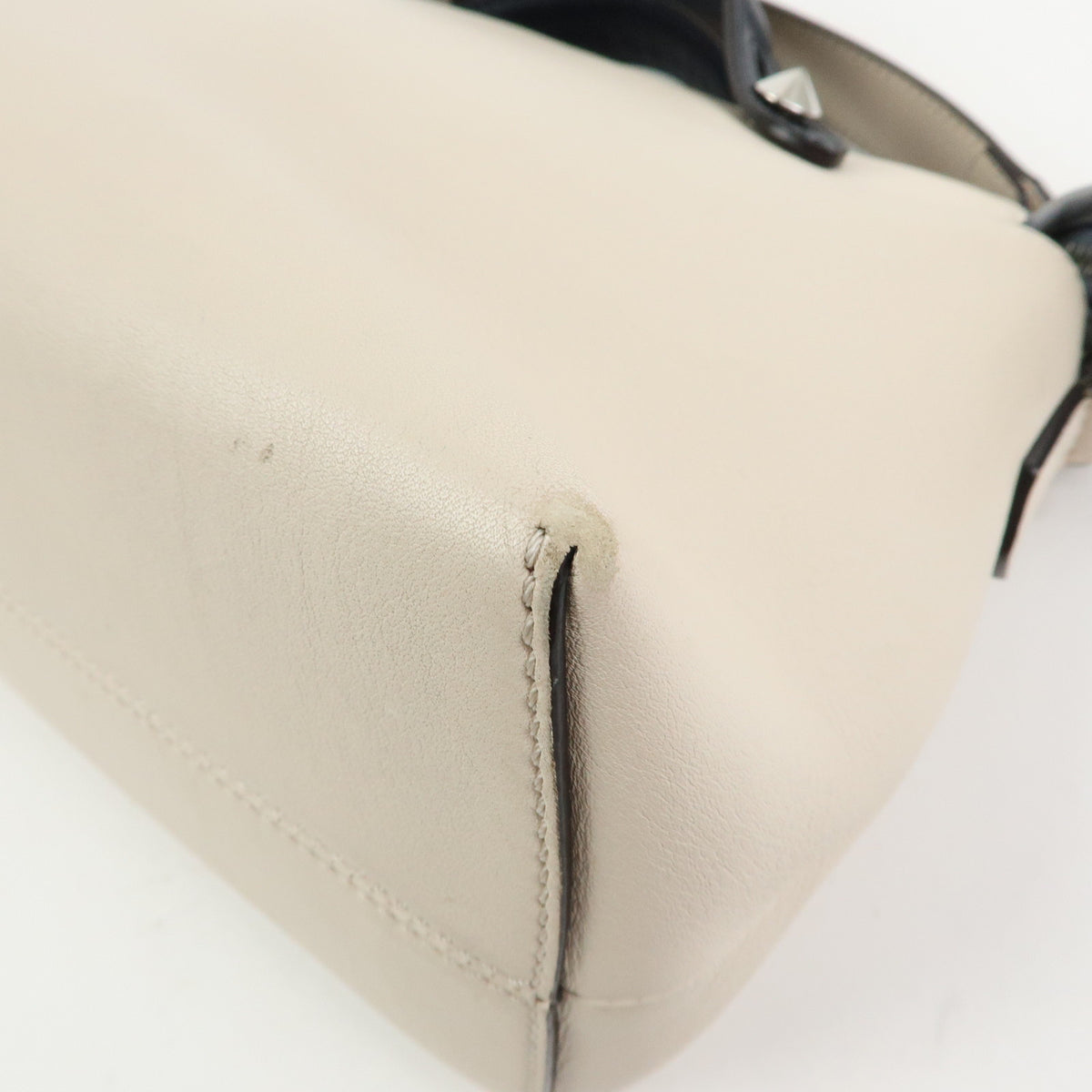 FENDI By The Way Leather Medium 2Way Hand Shoulder Bag Ivory 8BL124