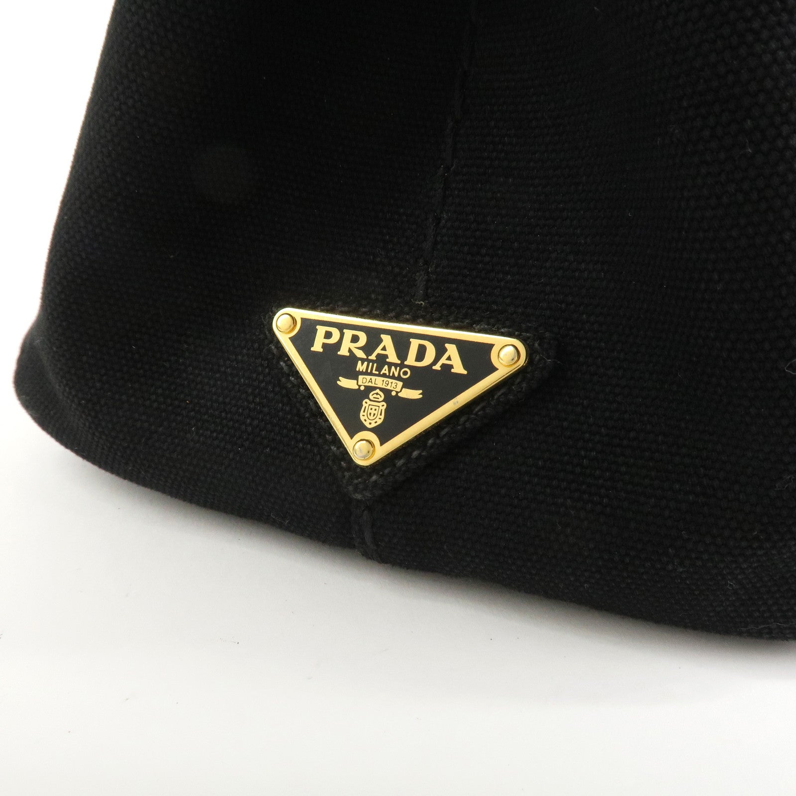 PRADA Canapa Mini Canvas 2Way Bag Hand Bag Black 1BG439
