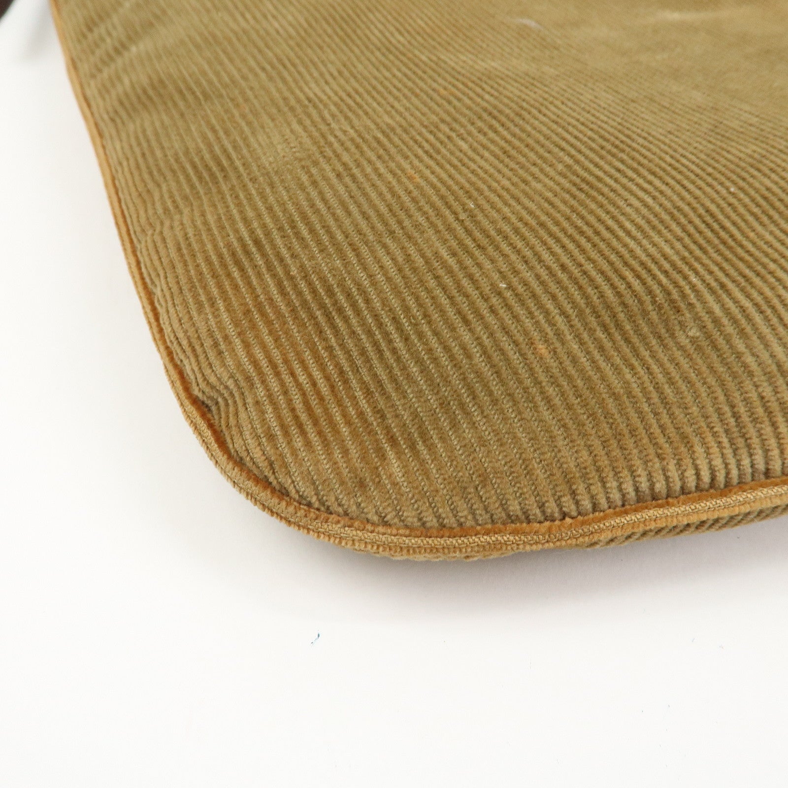 FENDI Corduroy Leather Shoulder Bag Brown 26733