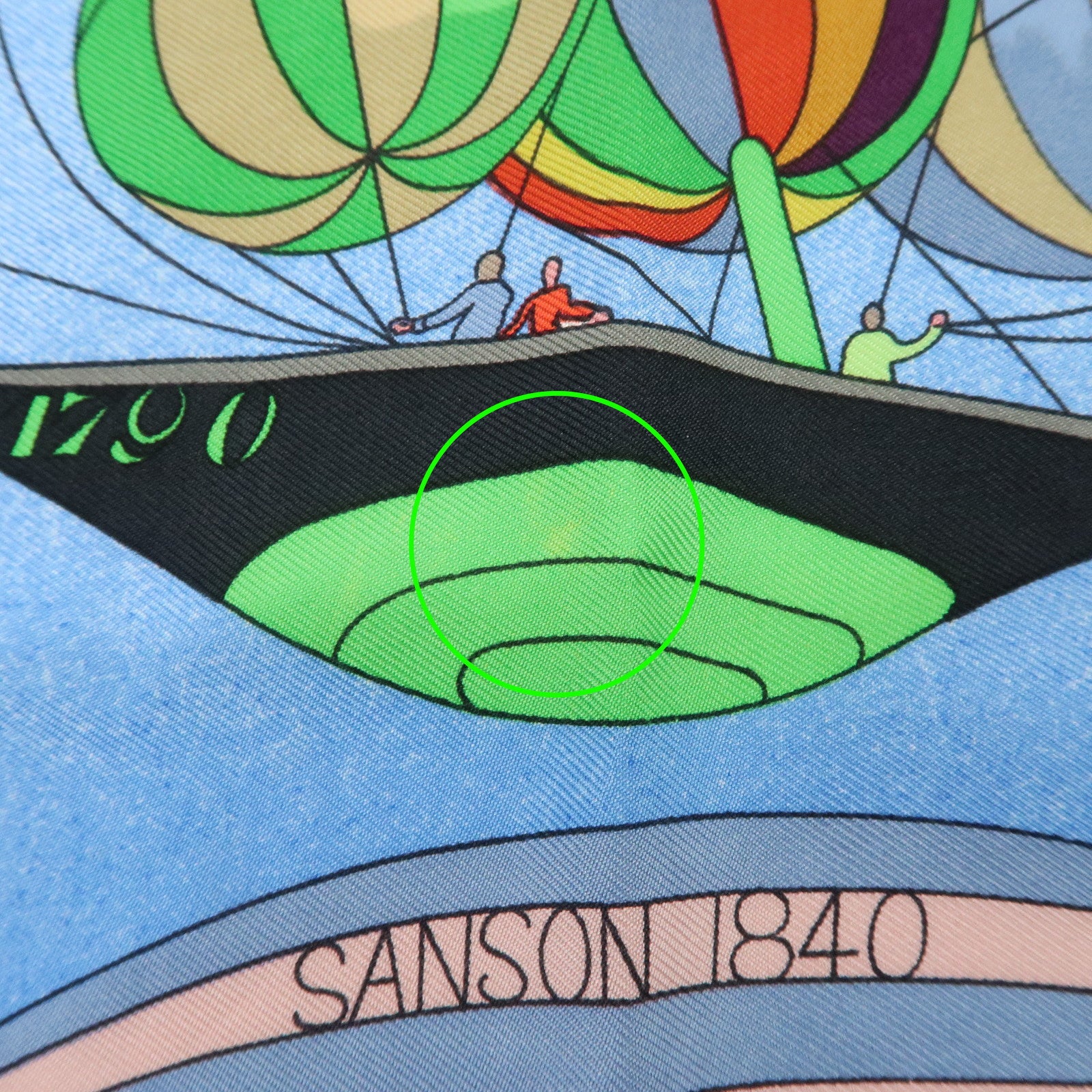 HERMES Carre 90 Silk 100% LES FOLIES DU CIEL Scarf Blue Multicolor