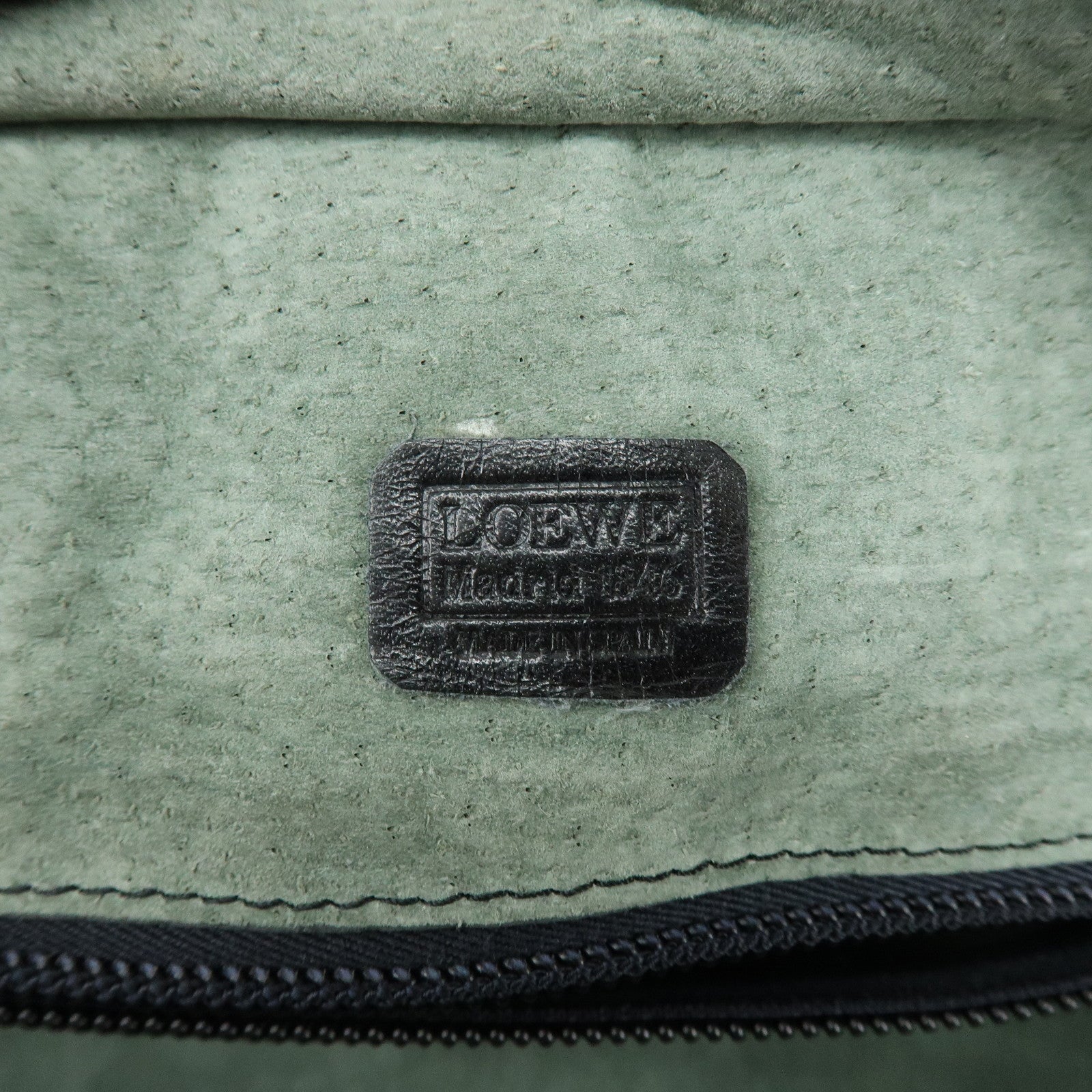 LOEWE Anagram Amazona36 Leather Hand Bag Boston Bag Black