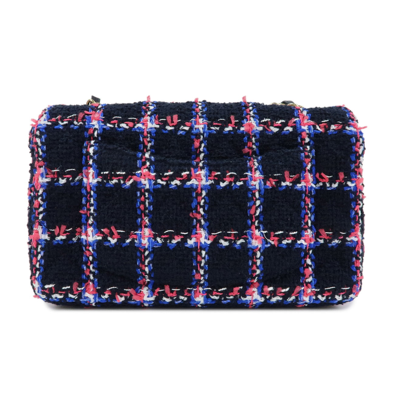 CHANEL Mini Matelasse 20 Tweed Lamb Skin Chain Shoulder Bag A69900