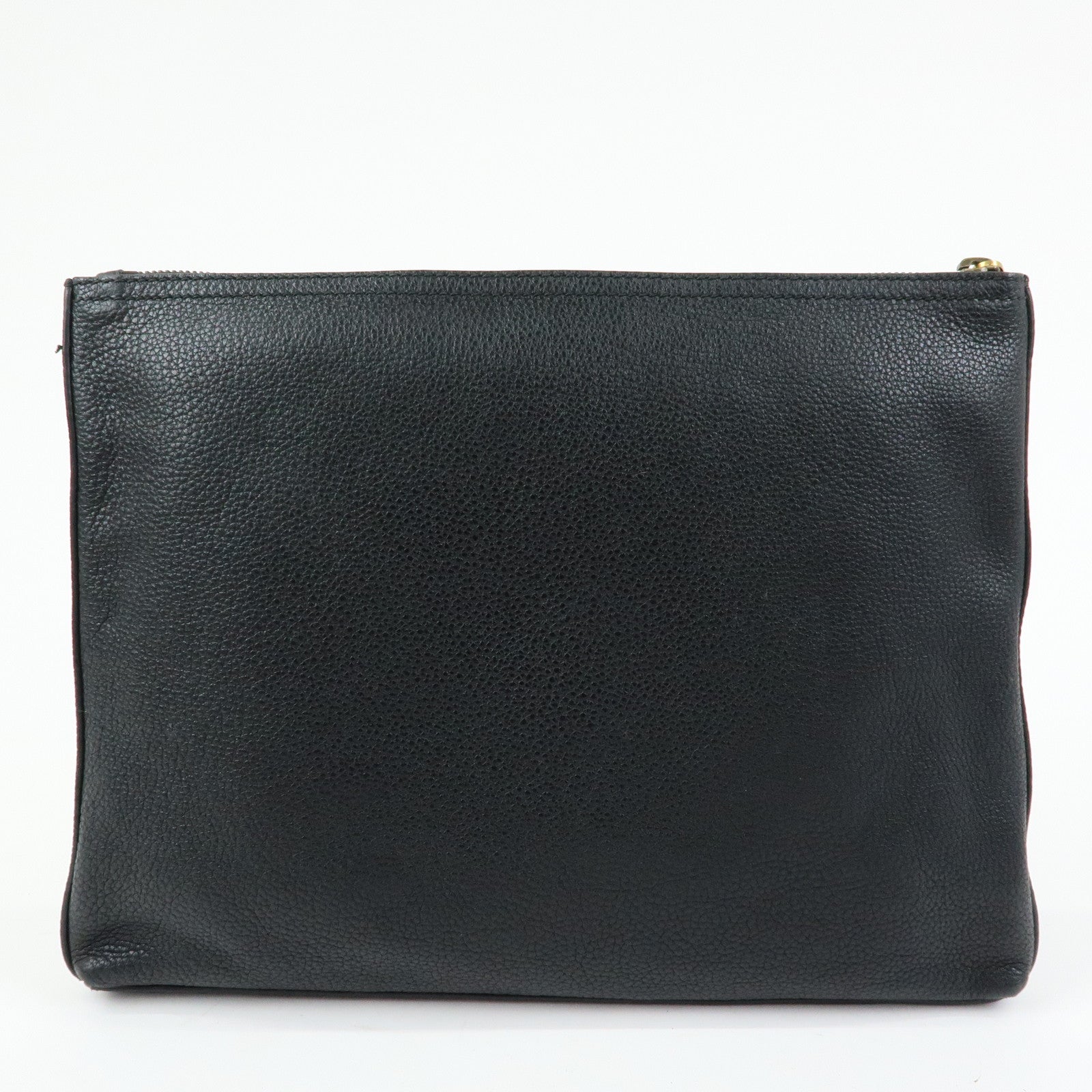 GUCCI Sherry Vintage Logo Leather Clutch Bag Black 500981
