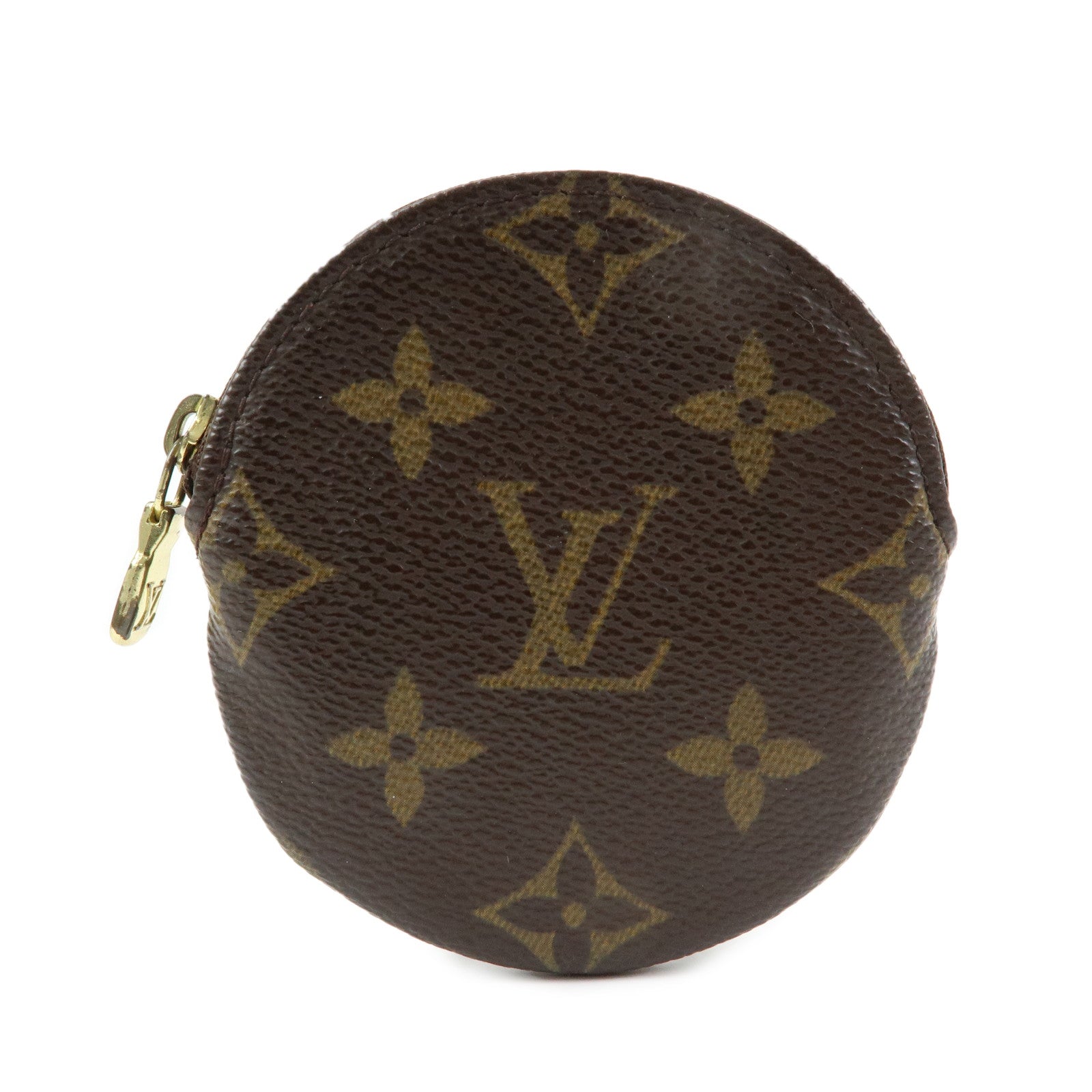 Louis Vuitton Monogram Porte Monnaie Rond Coin Case Brown M61926