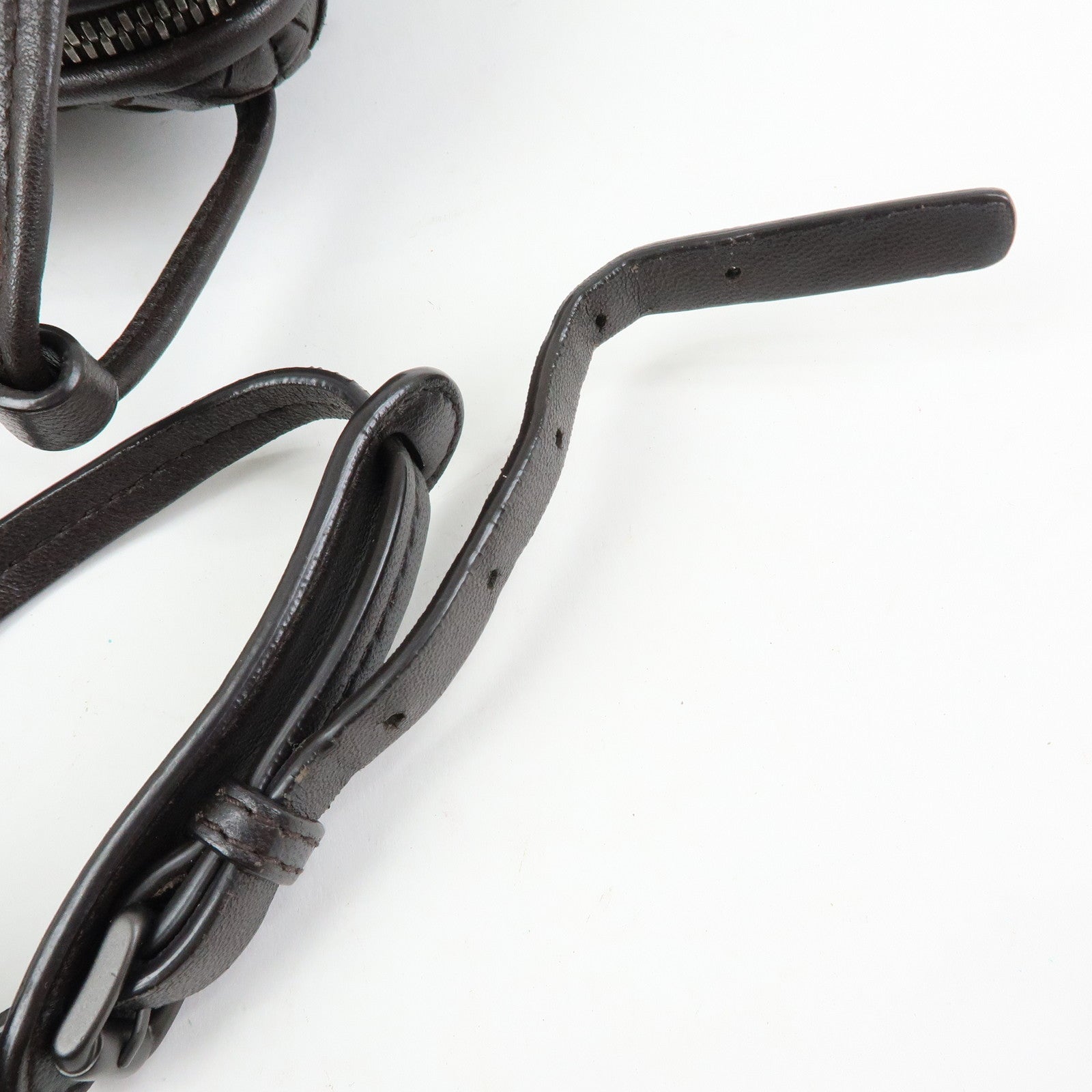 BOTTEGA VENETA Intrecciato Nodini Leather Shoulder Bag Brown 245354