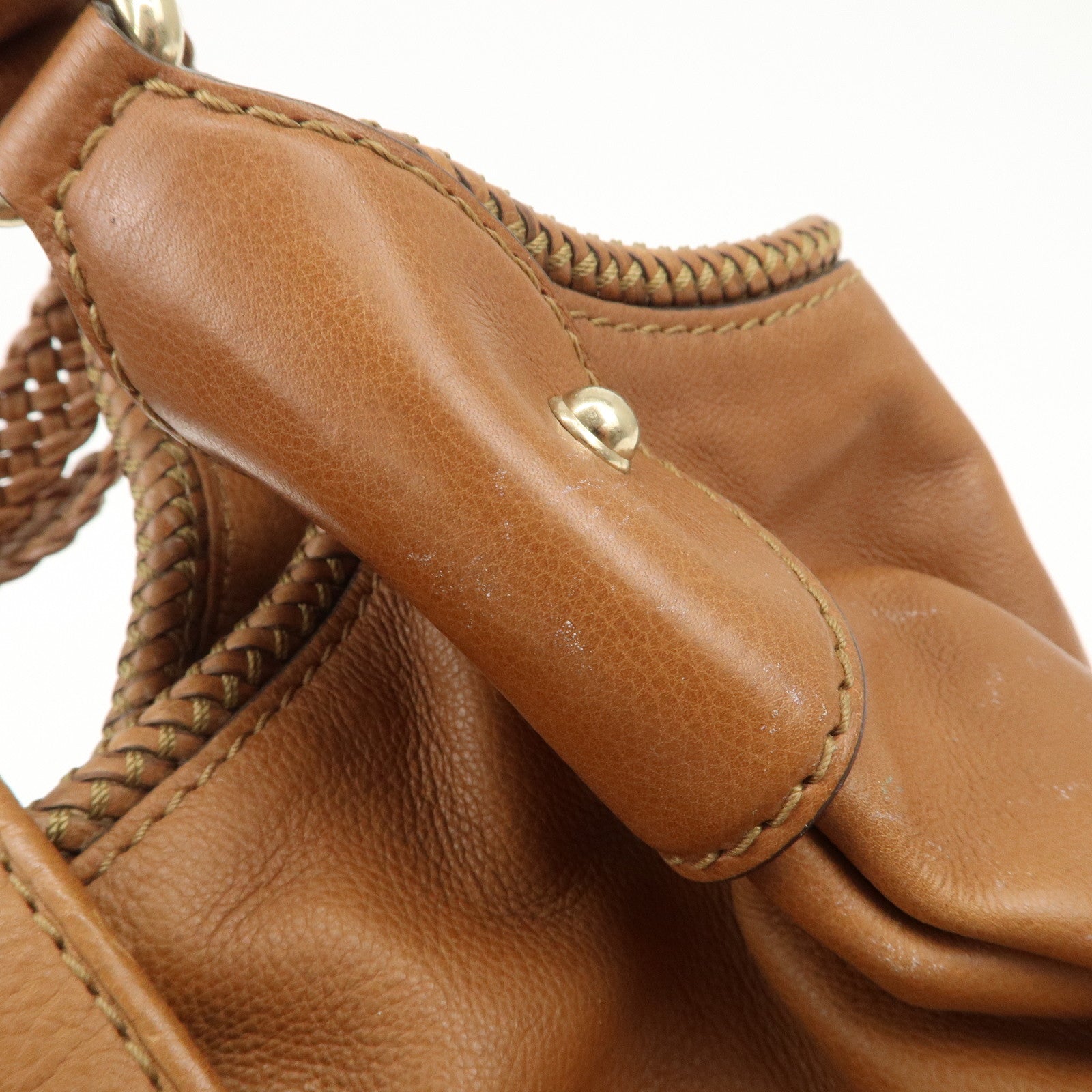 GUCCI Marrakech Leather Shoulder Bag Hand Bag Brown 257029 Used