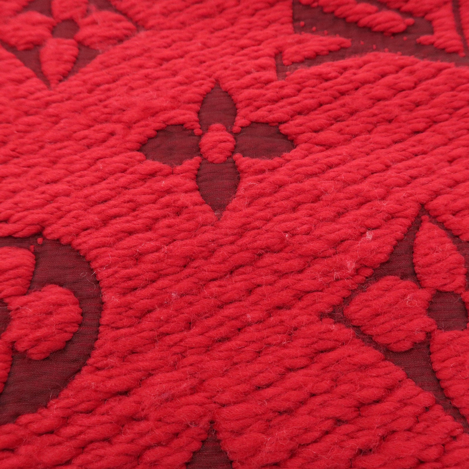 Louis Vuitton Echarpe Logomania Monogram Wool Silk Scarf Ruby Red