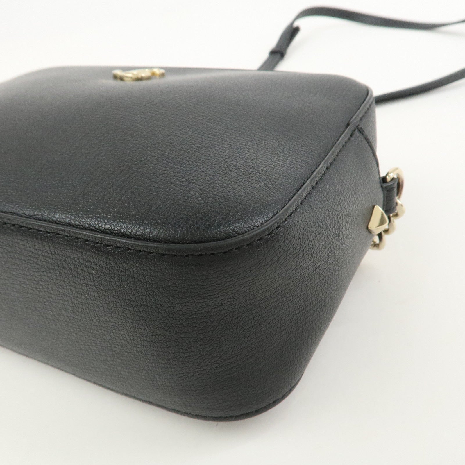 JIMMY CHOO Leather Shoulder Crossbody Bag KIMI Camera Bag Black