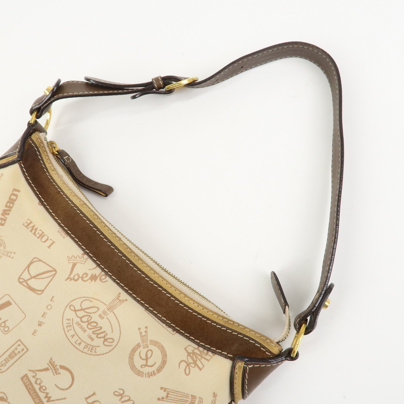 LOEWE Anagram Canvas Suede Leather 160th Anniversary Shoulder Bag