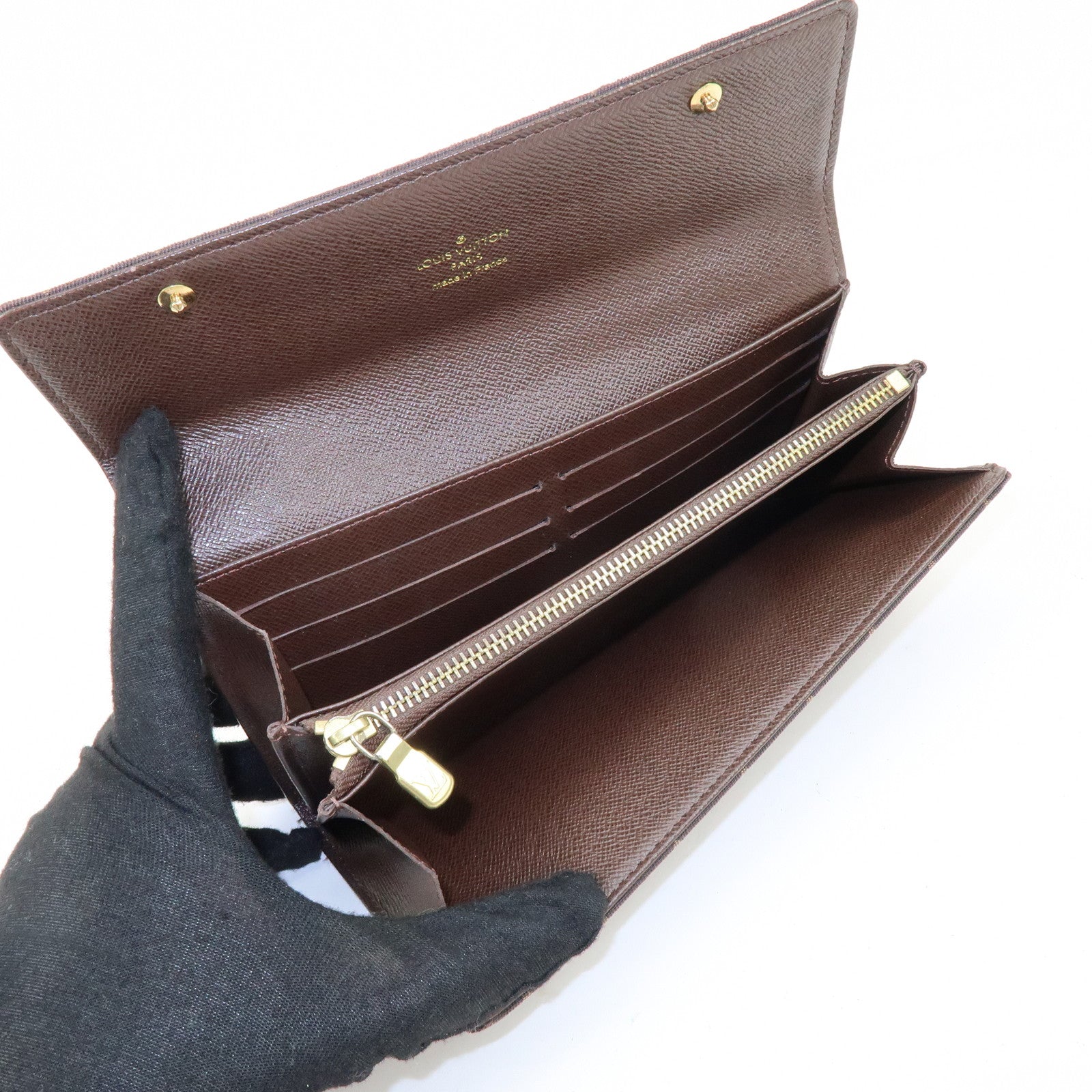 Louis Vuitton Monogram Mini Lin Canvas Long Wallet Brown M95234