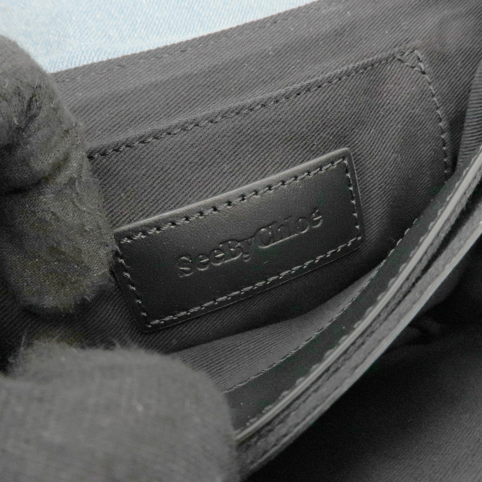 Chloe See by Chloe Hana Denim Leather Shoulder Bag Denim