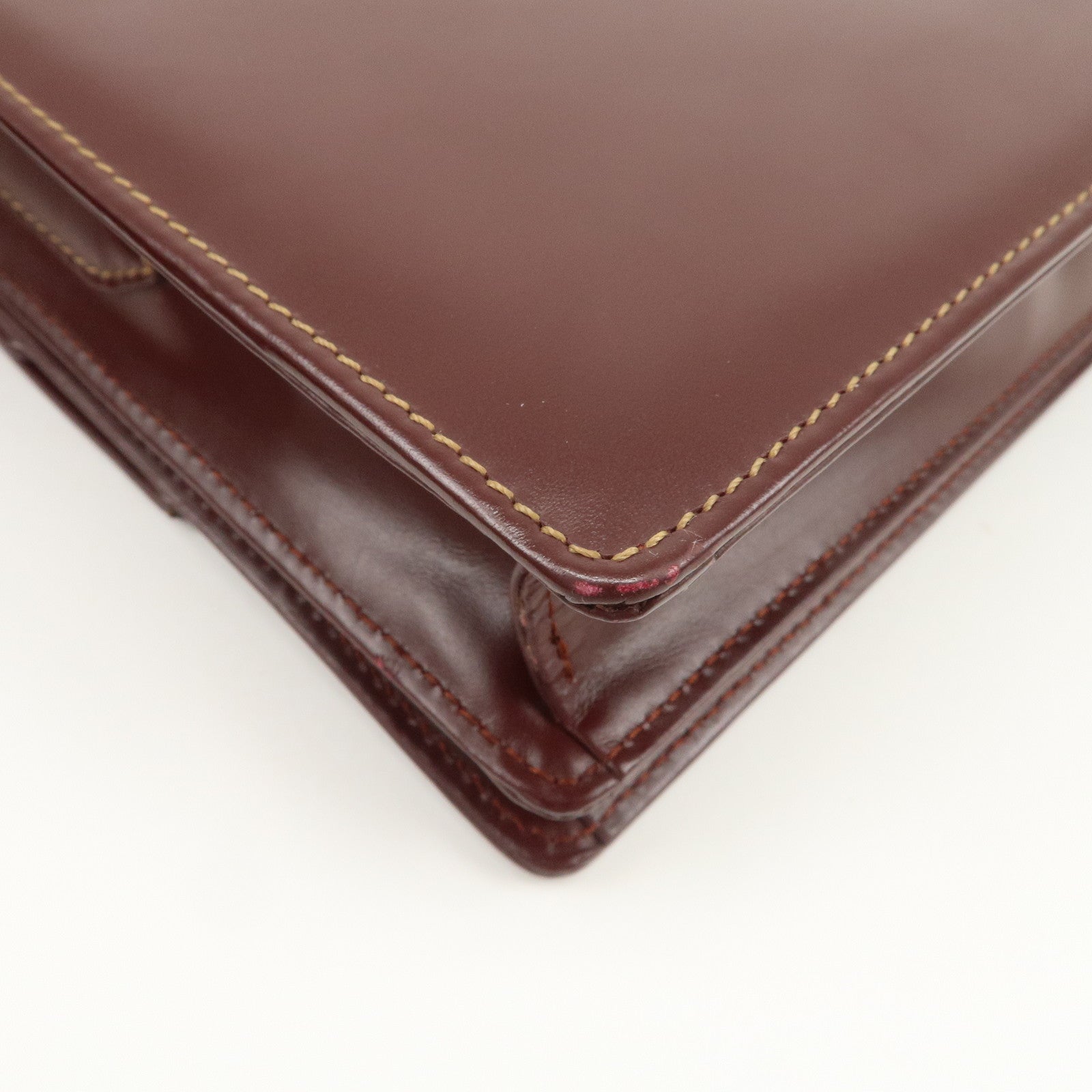 Cartier Must de Cartier Leather Shoulder Bag Hand Bag Bordeaux