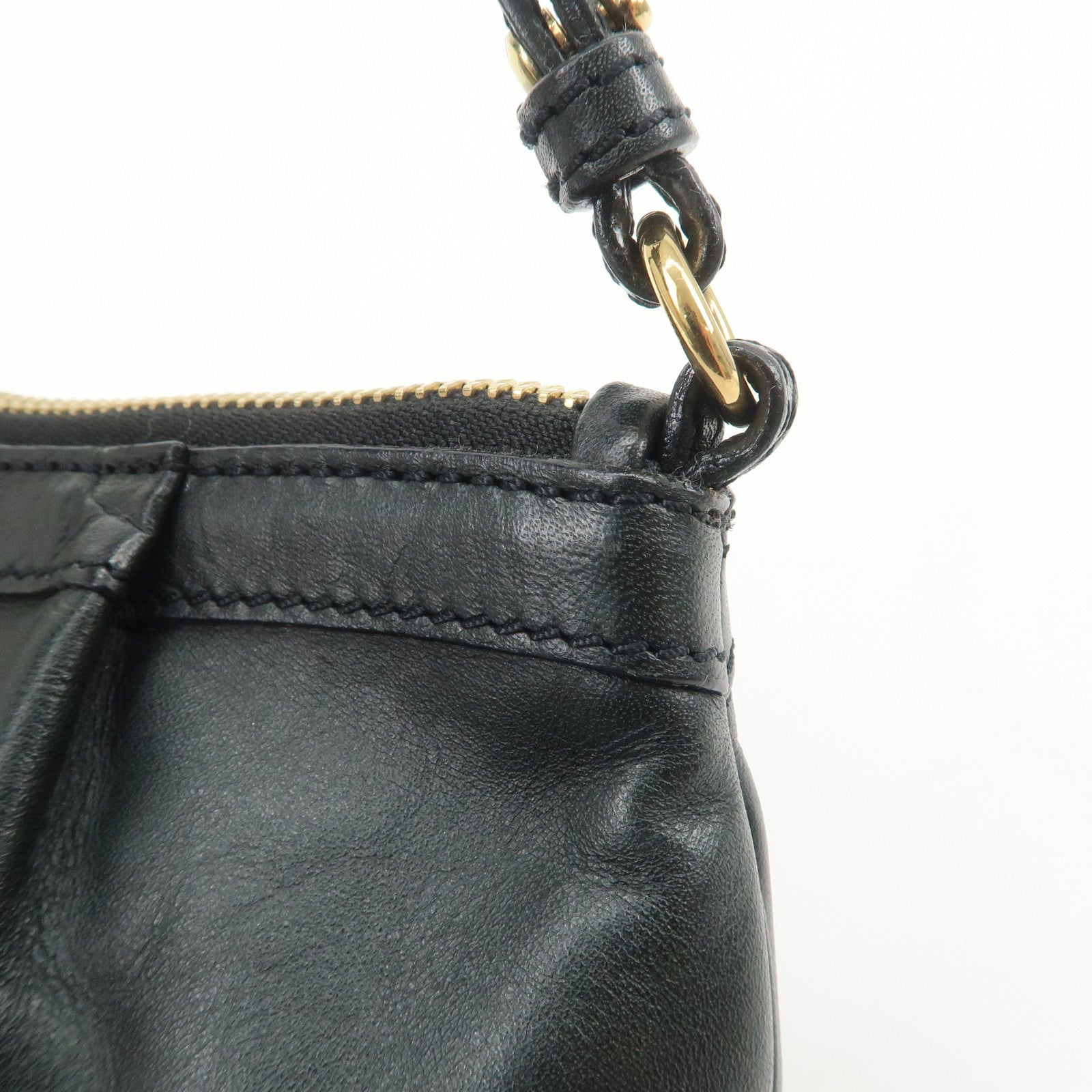 Chloe Victoria Leather 2Way Bag Hand Bag Shoulder Bag Black