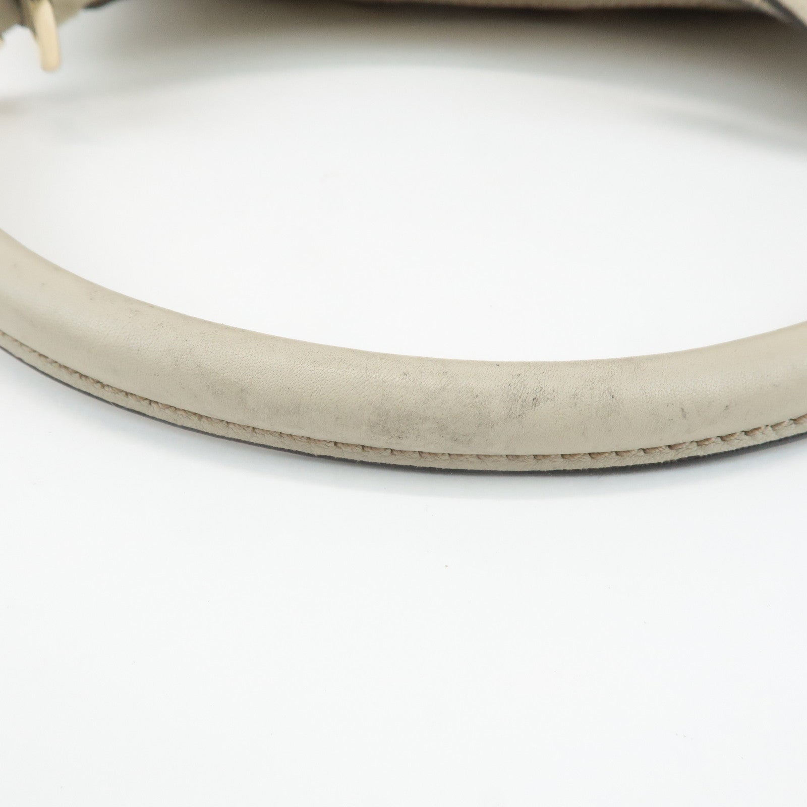 GUCCI Abbey Guccissima Leather Shoulder Bag Hand Bag Ivory 190525 Used